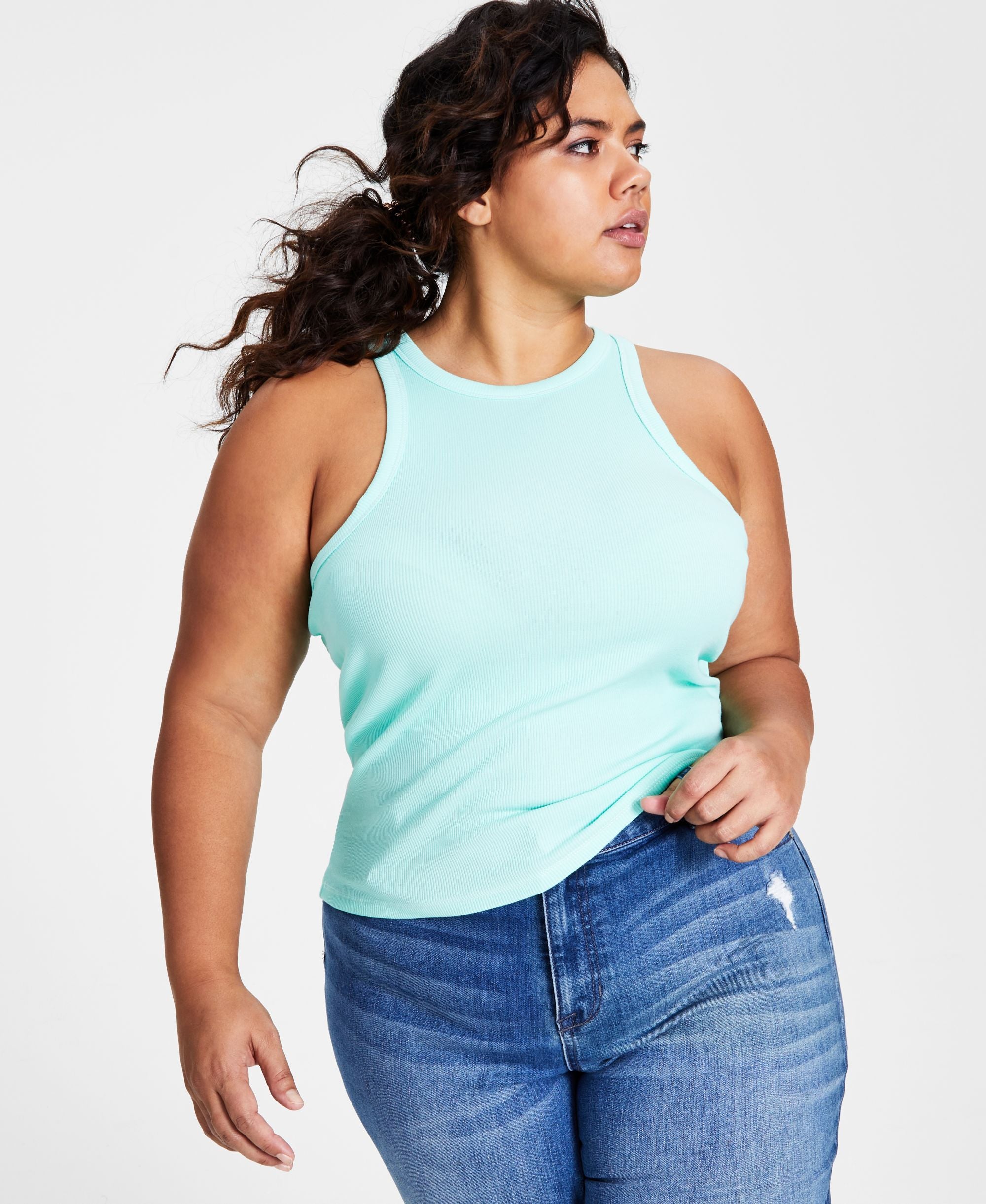 Trendy Plus Size Ribbed Tank