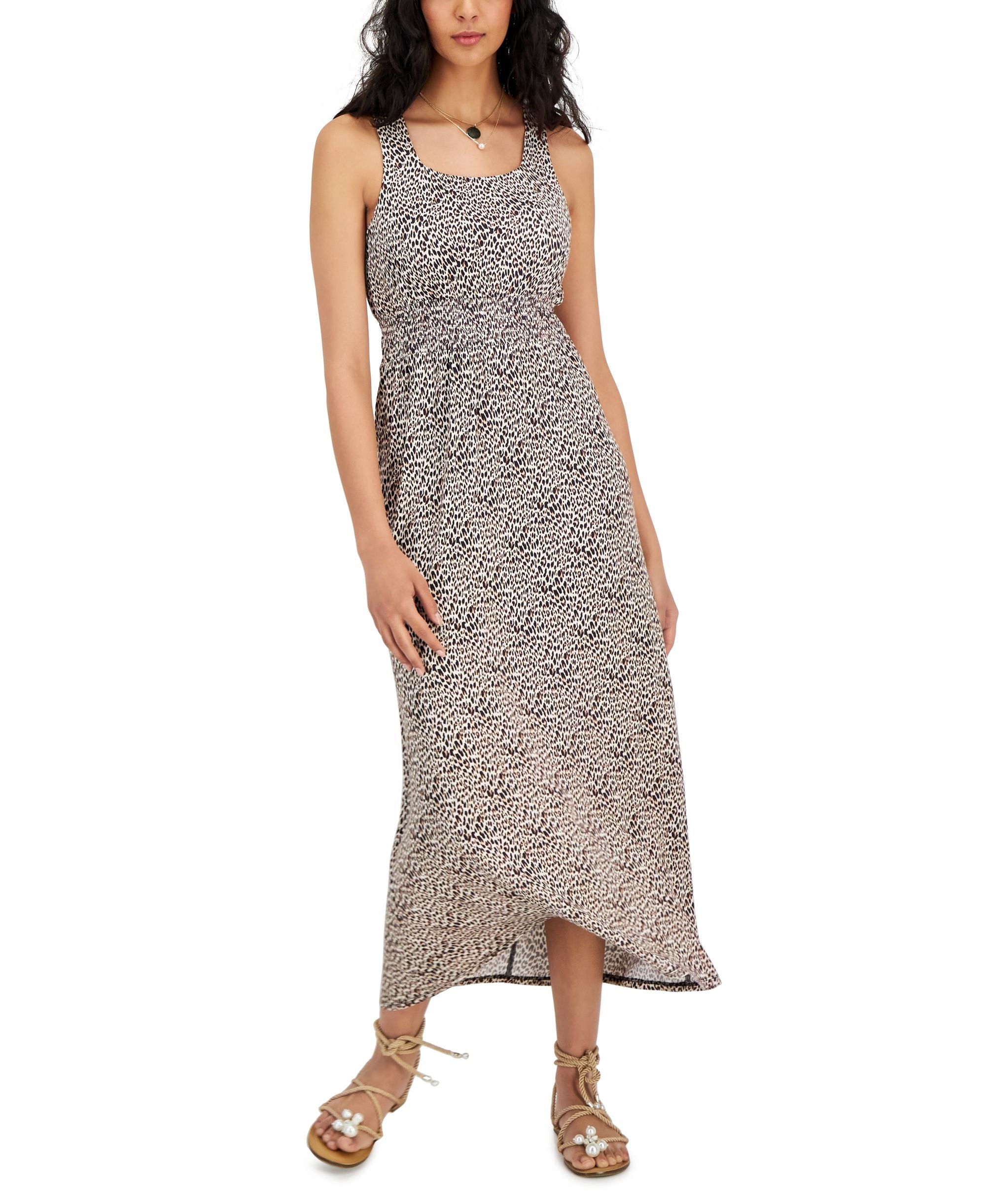 INC International Concepts Petite Smocked Floral Maxi Dress