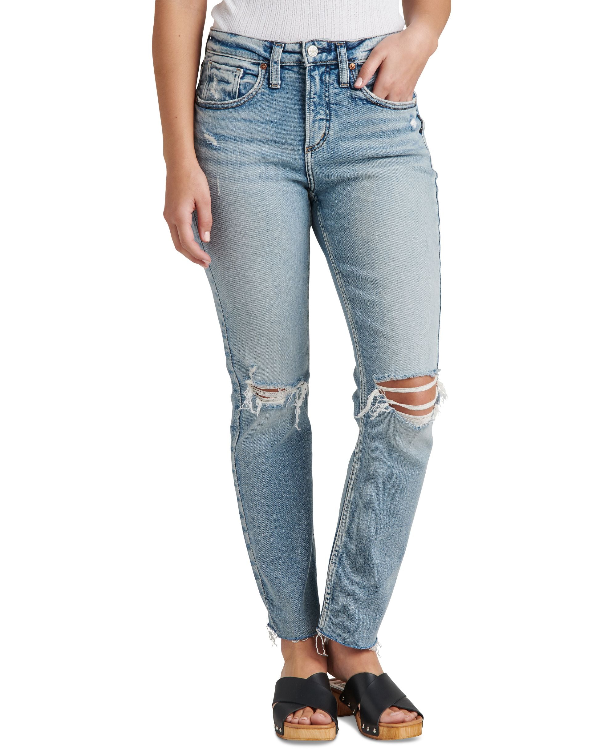 Silver Jeans Co. Beau Distressed Girlfriend Jeans