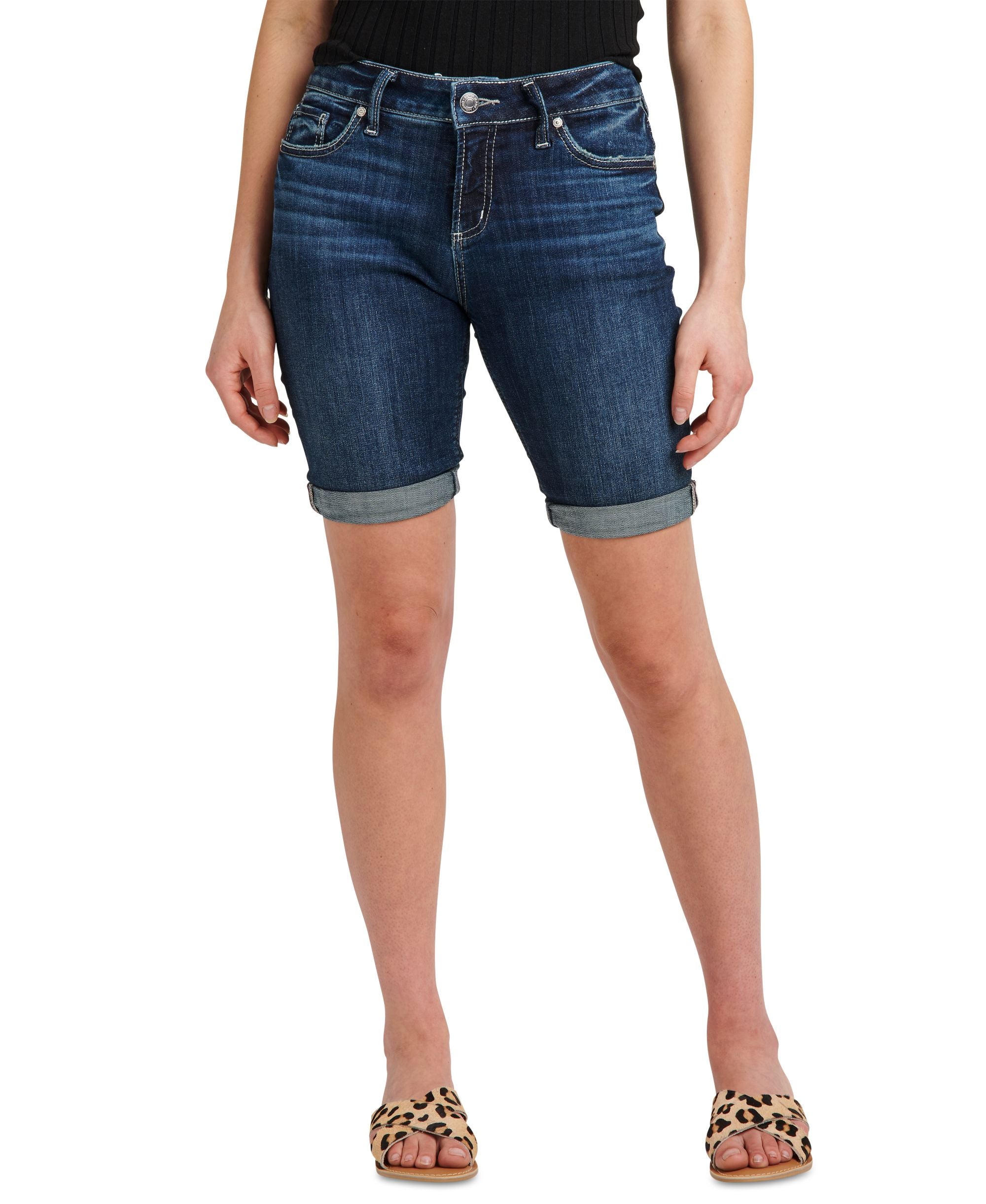 Silver Jeans Co. Suki Mid Rise Denim Bermuda Shorts