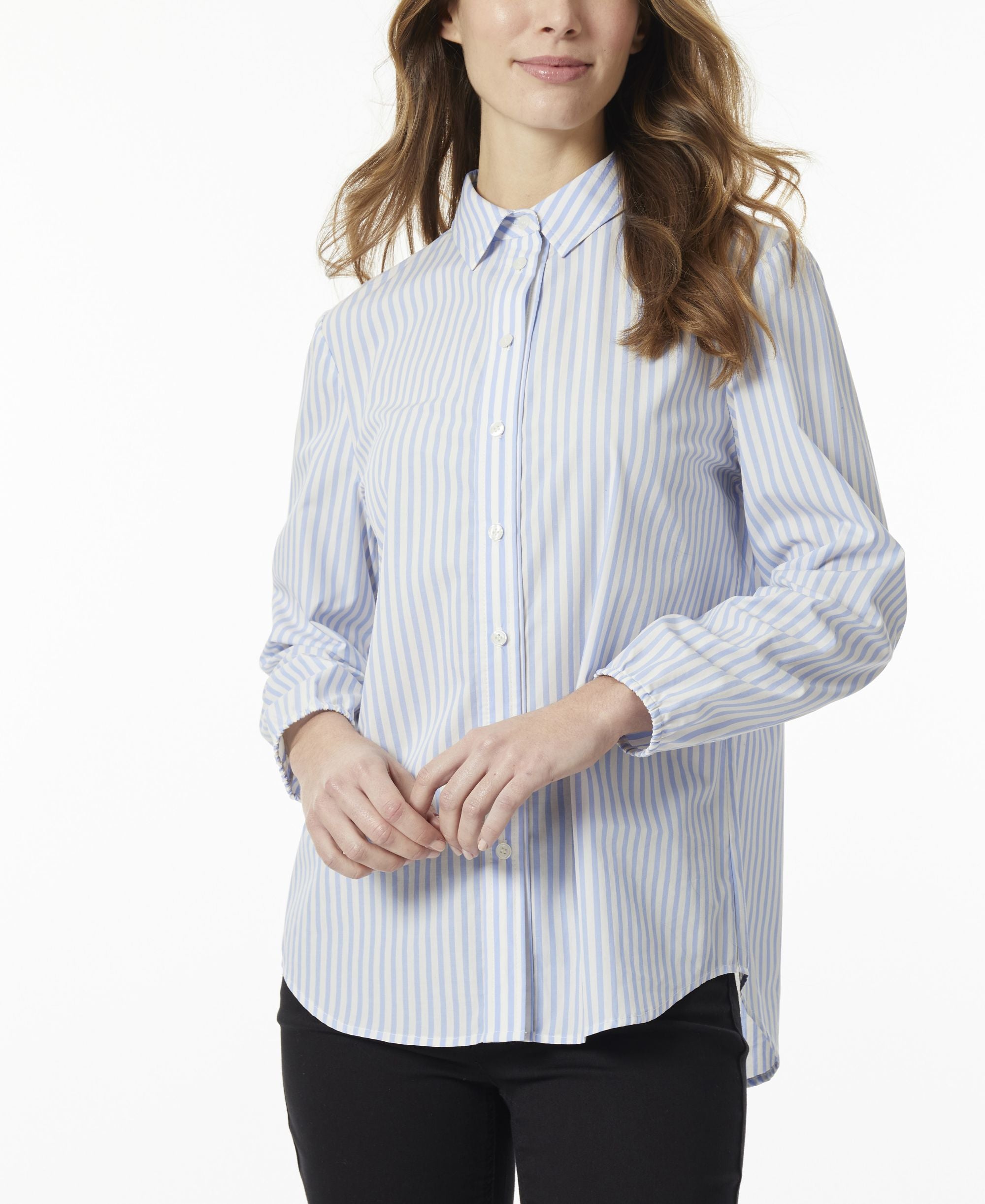 Womens Slim Fit Button Down Blouse Top