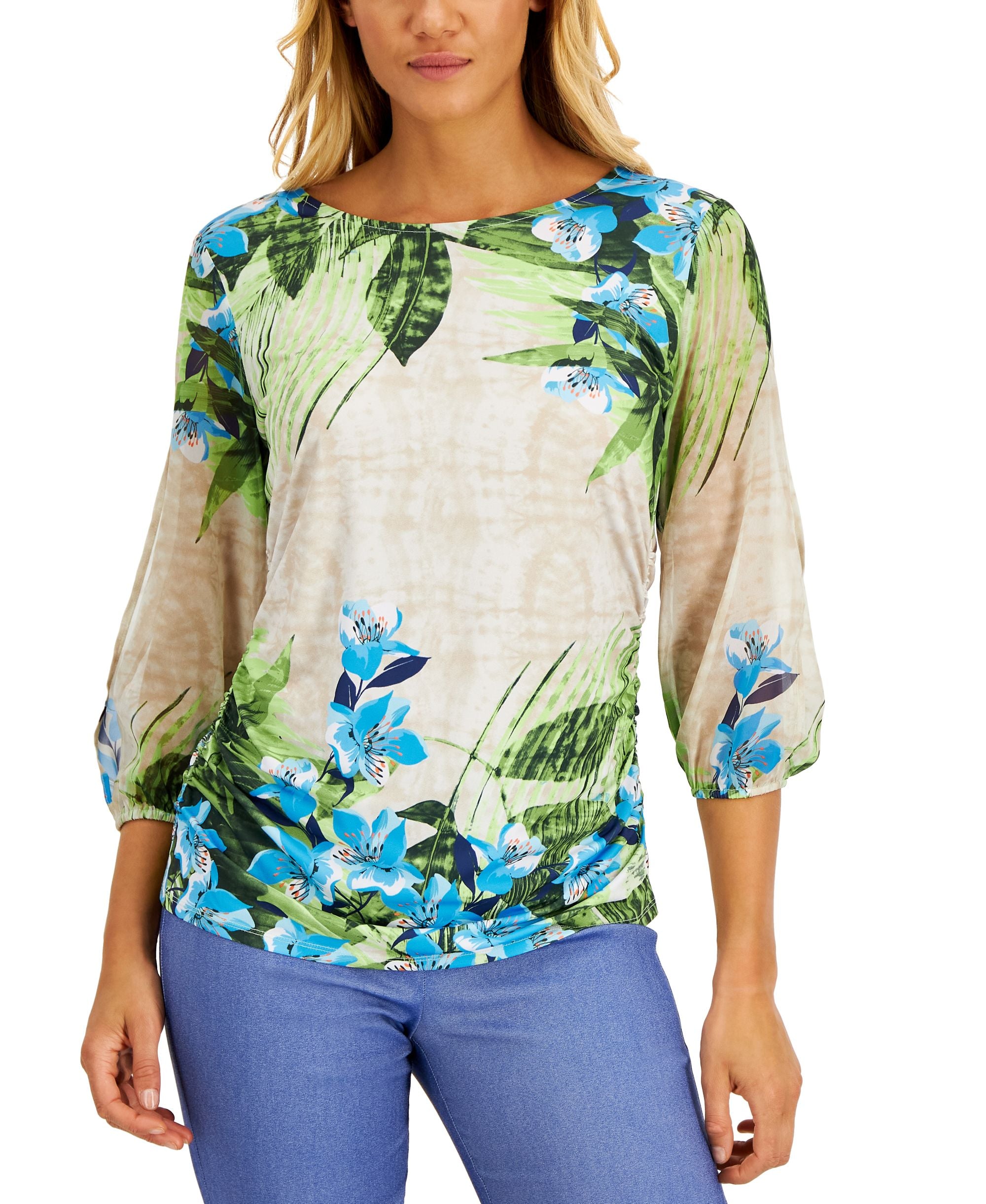 JM Collection Womens Printed Top