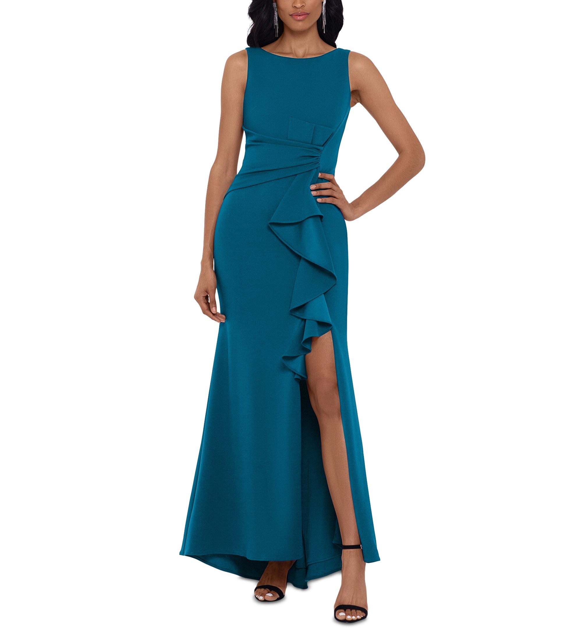 Women's Sleeveless Ruffle-Detail Gown