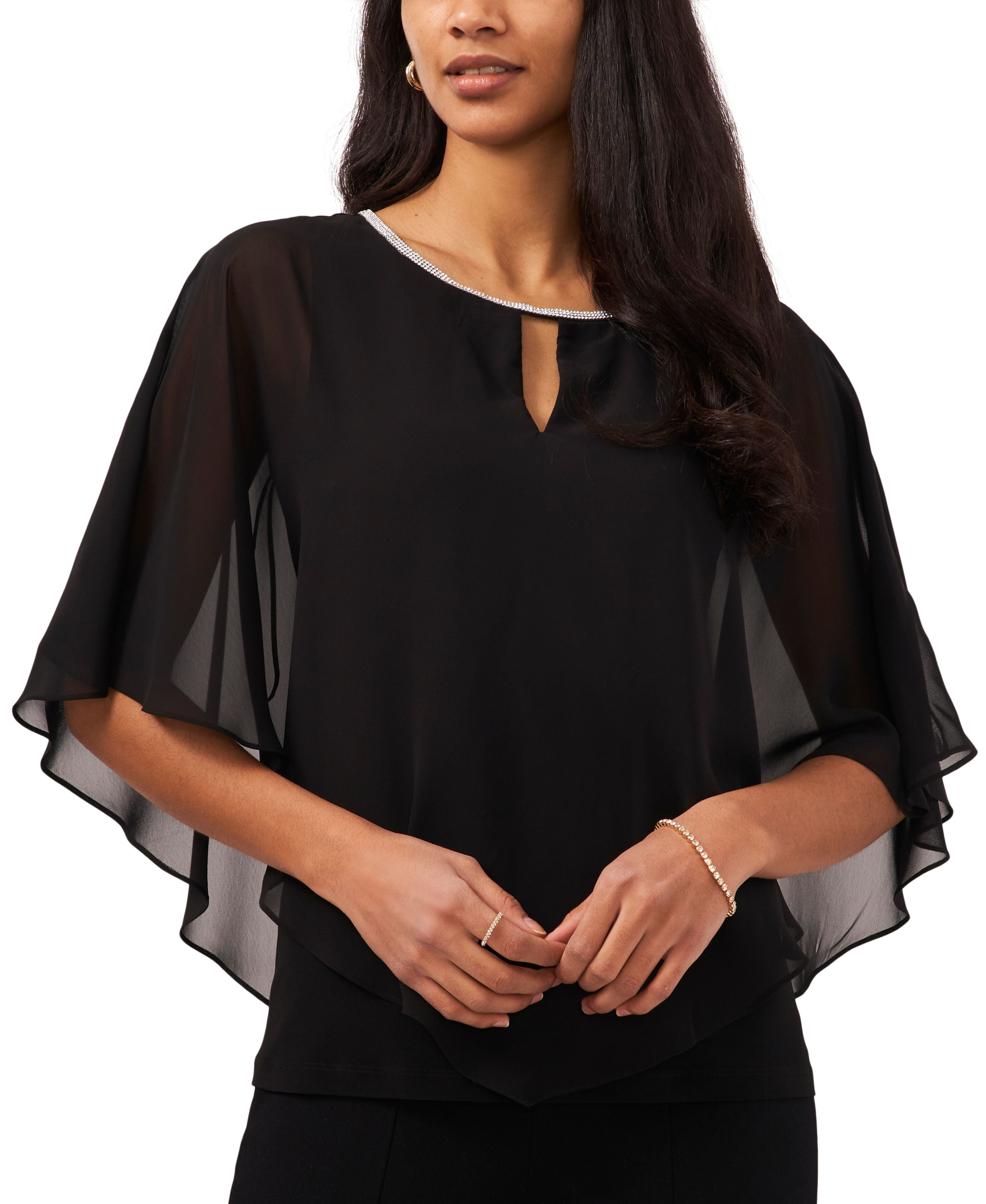 Embellished Overlay Top