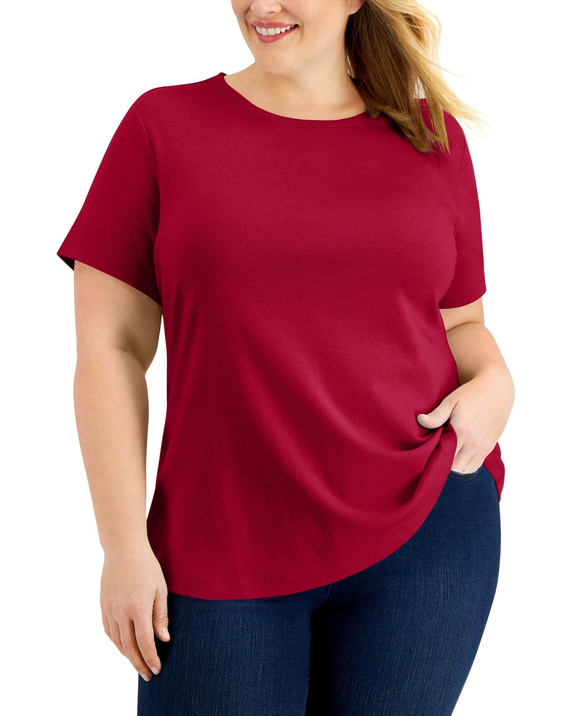 Karen Scott Plus Size Cotton T-Shirt