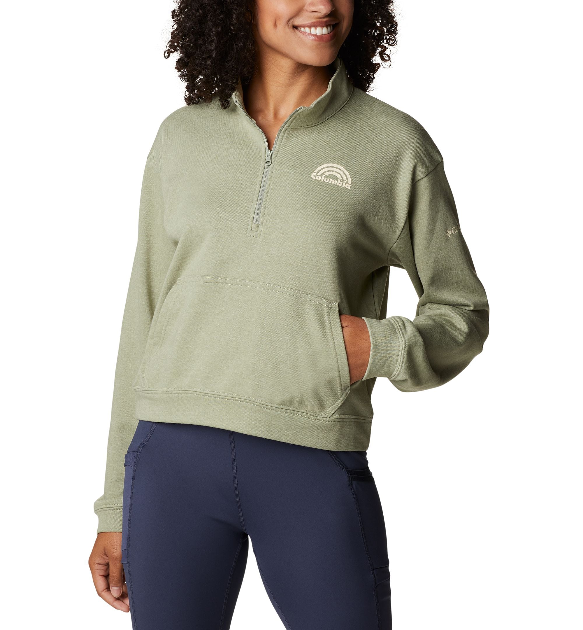 Columbia Womens Trek French Terry Half Zip Top