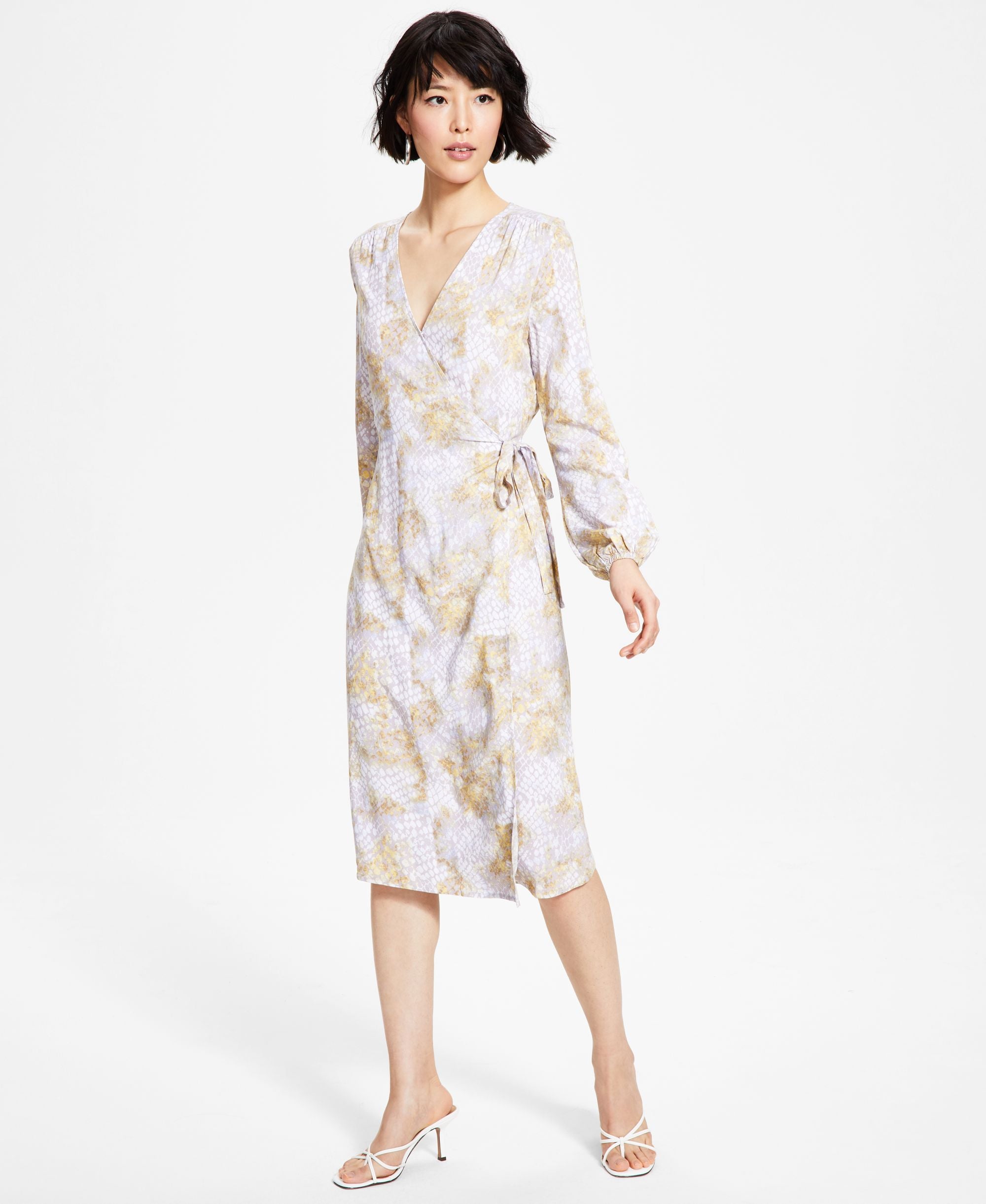 Tinsel Petite Midi Wrap Dress