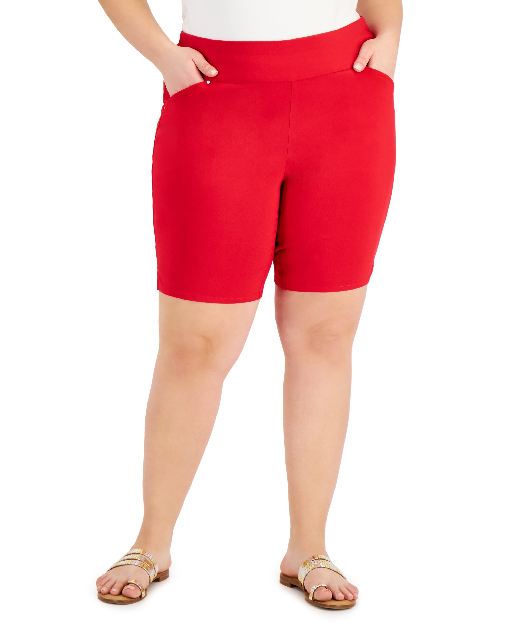 Plus Size Pull-On Bermuda Shorts