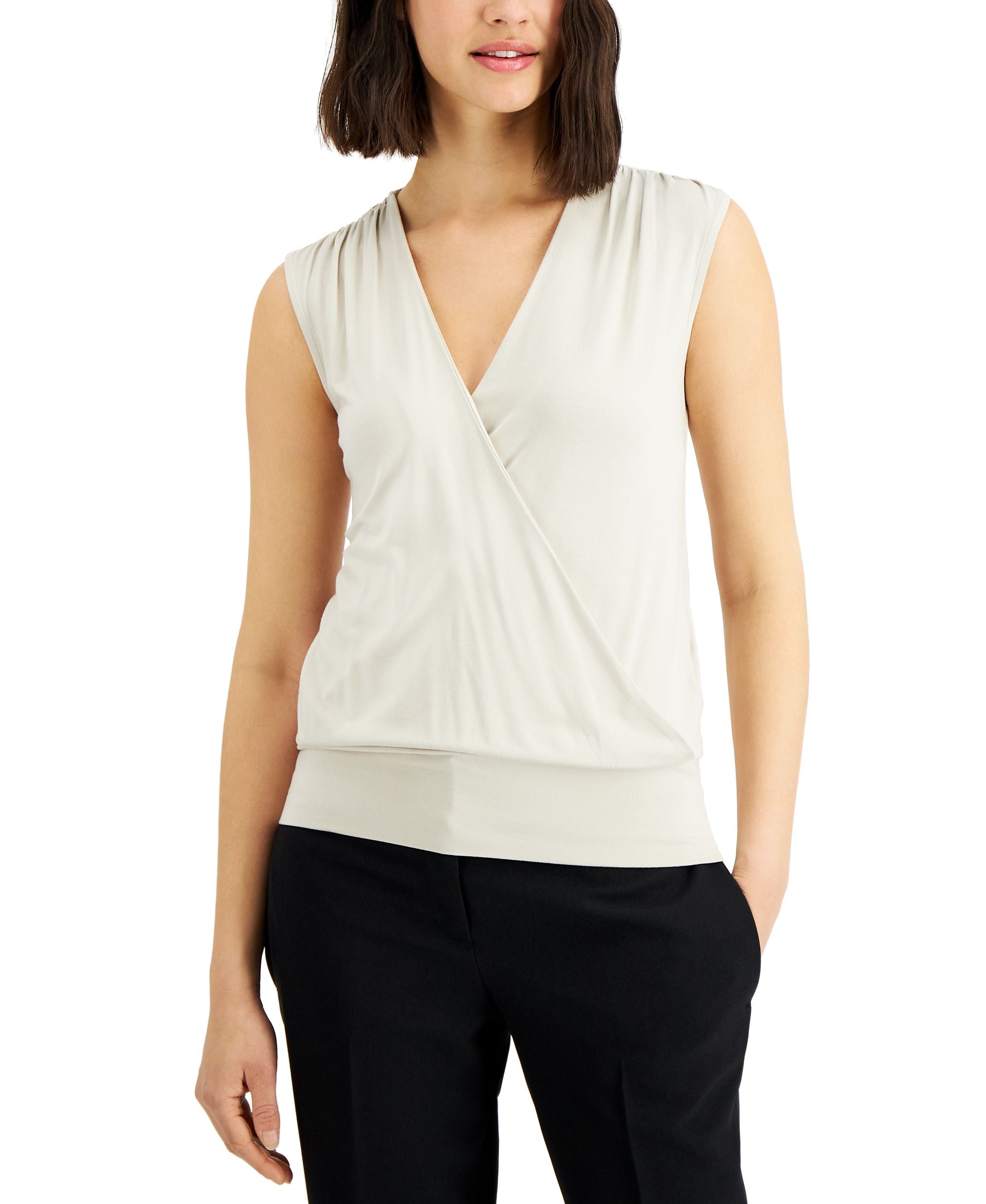 Alfani Surplice Band Hem Top
