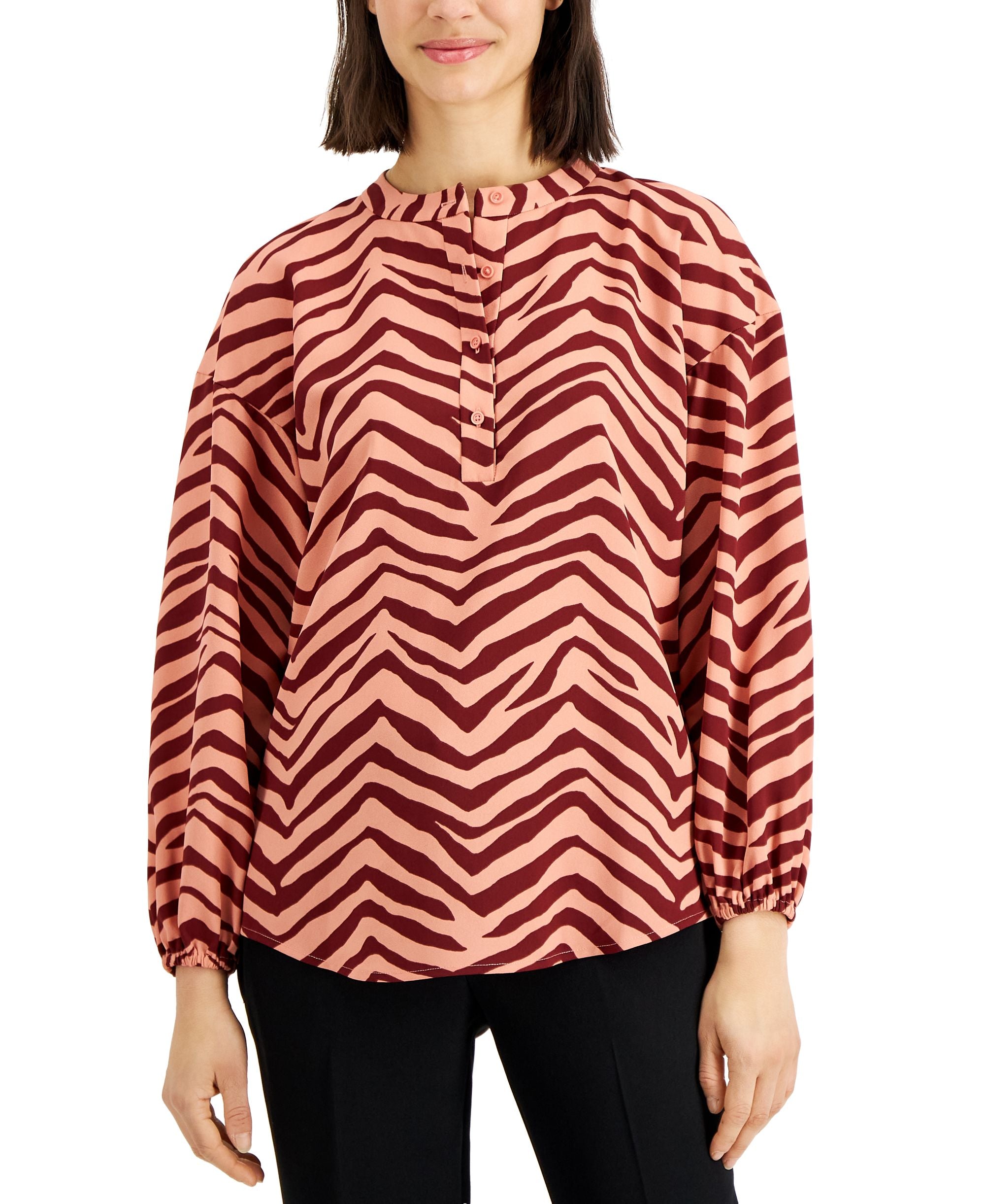 Alfani Printed 3/4 Sleeve Top