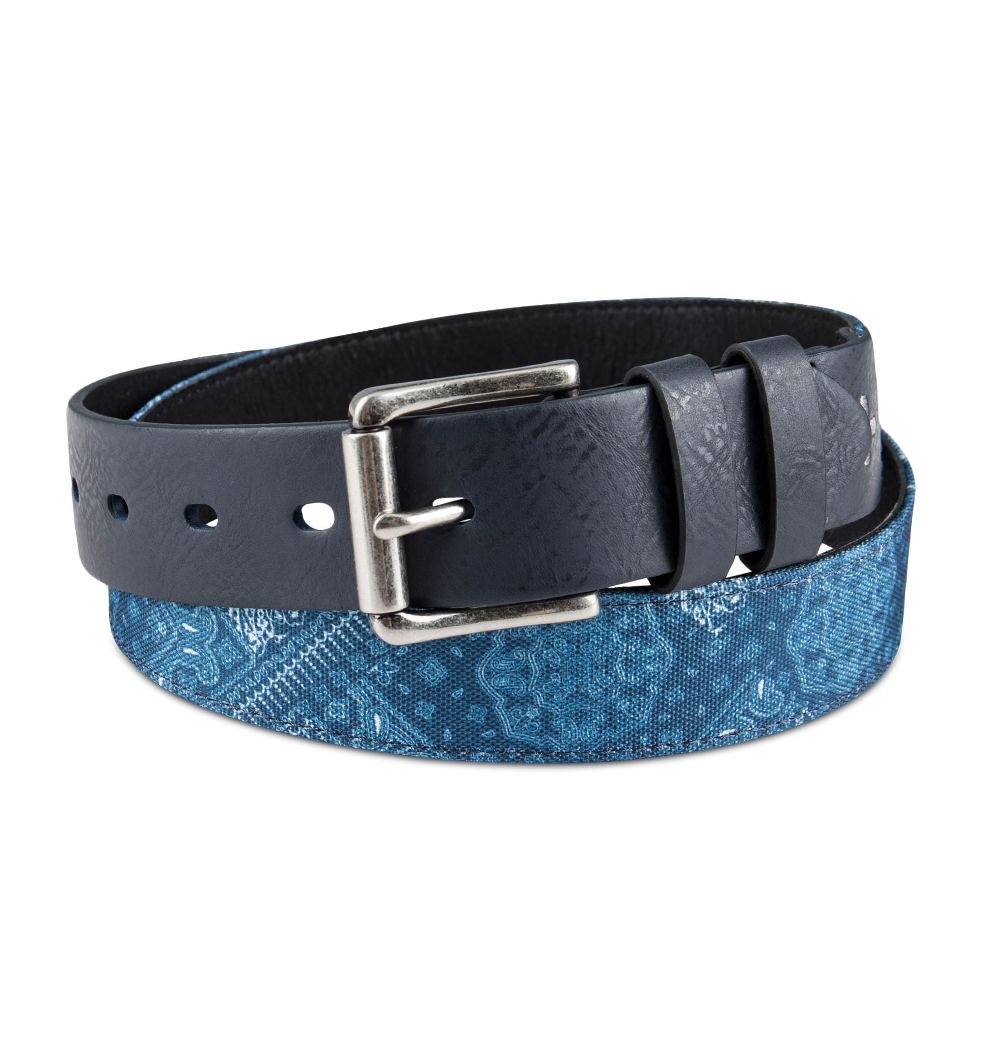 Men's Faux Leather Bandana Paisley Belt