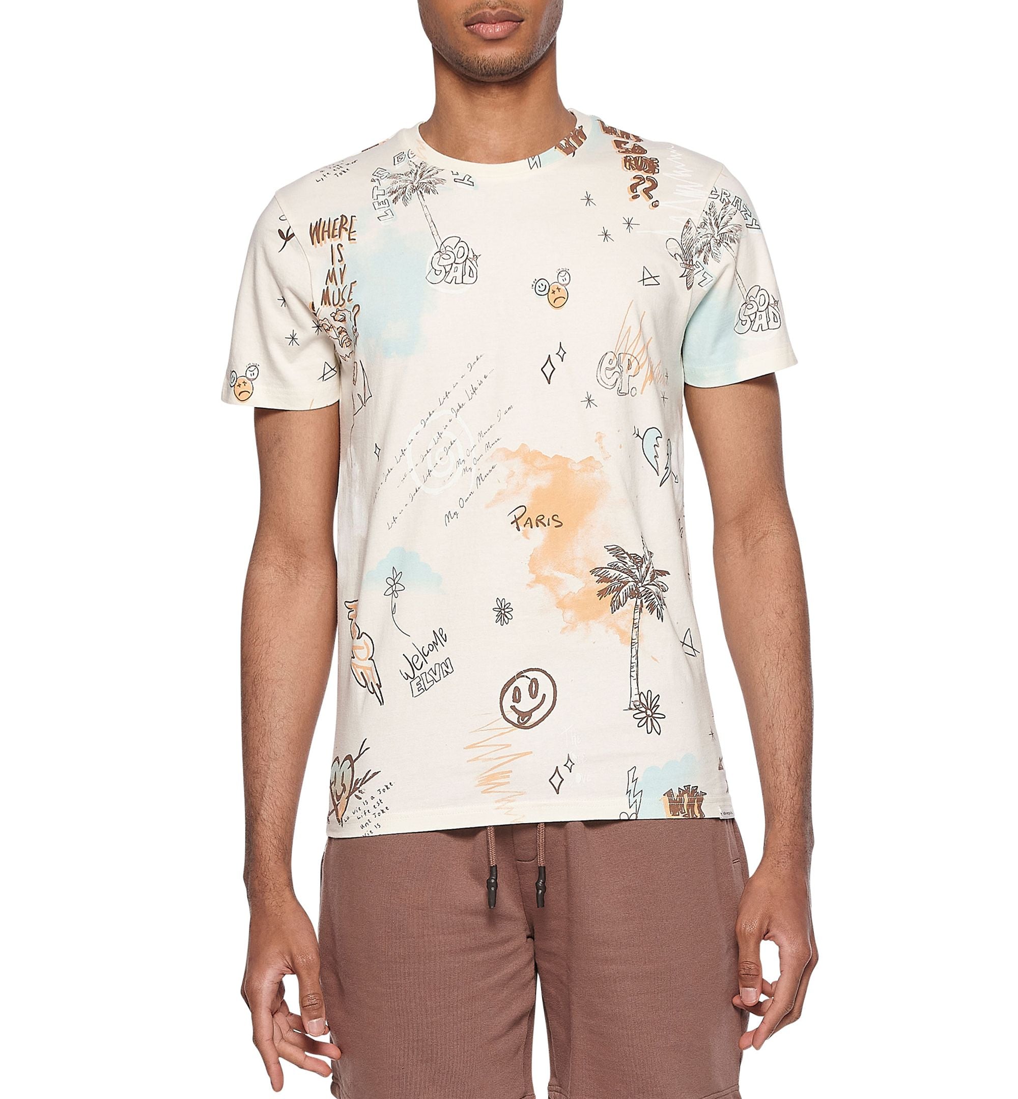 Eleven Paris Mens Drawn Graphics T-Shirt