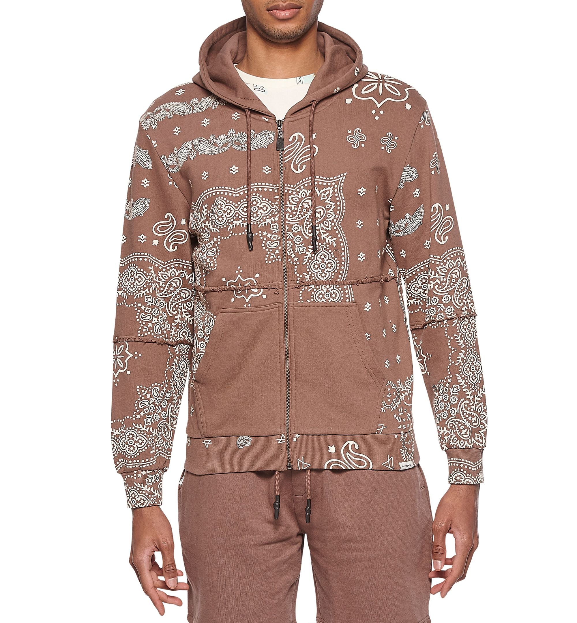 Eleven Paris Mens Paisley Hoodie