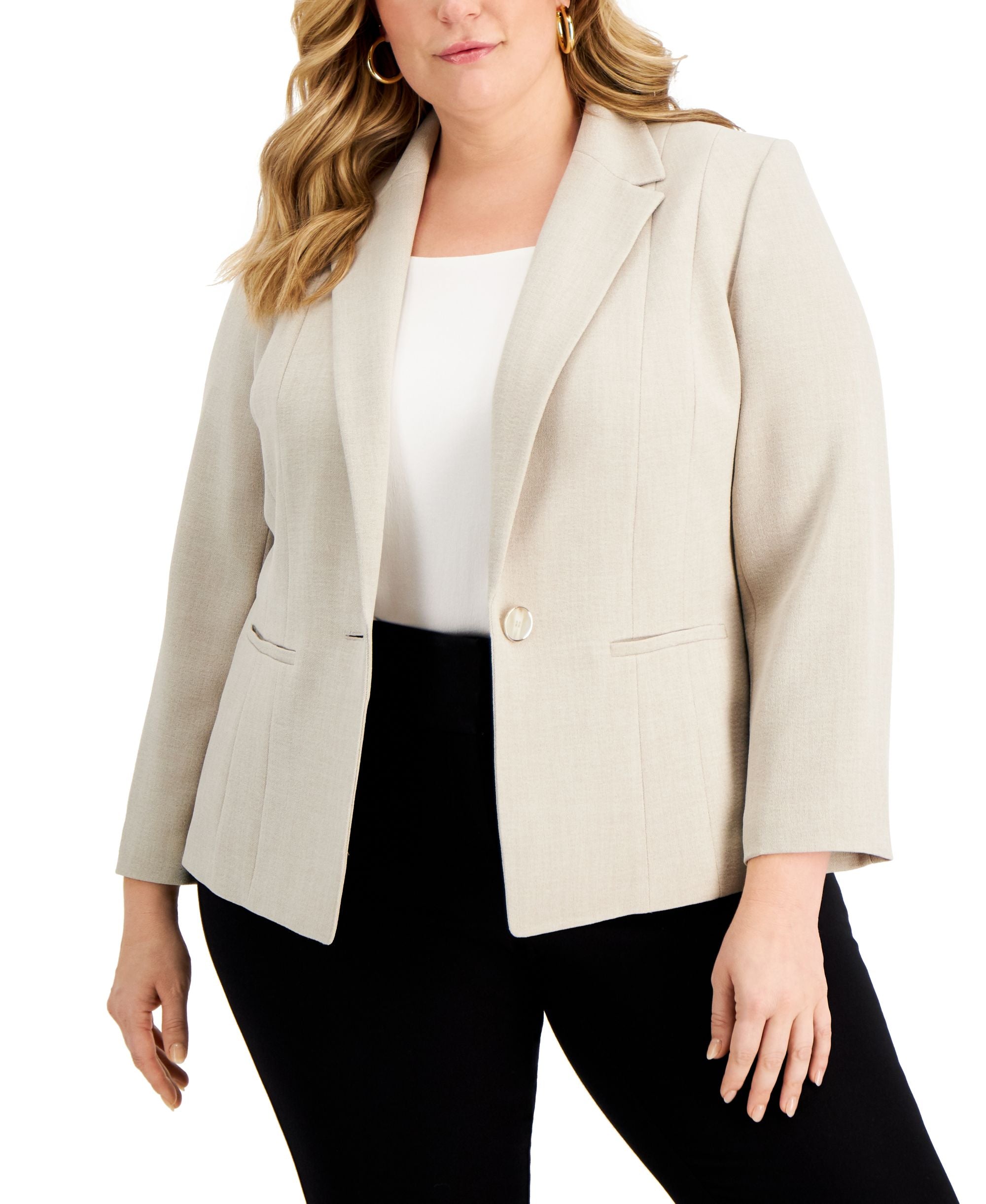 Kasper Plus Size One Button Blazer
