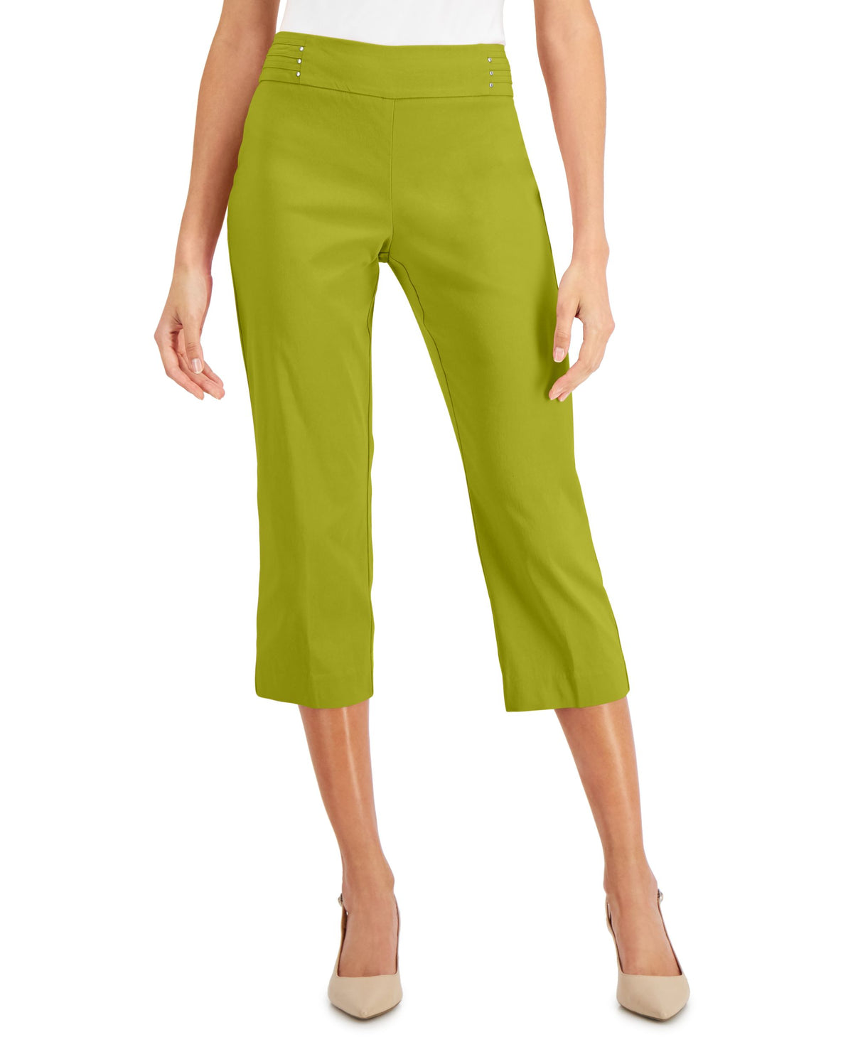 JM Collection Embellished Pull On Capri Pants