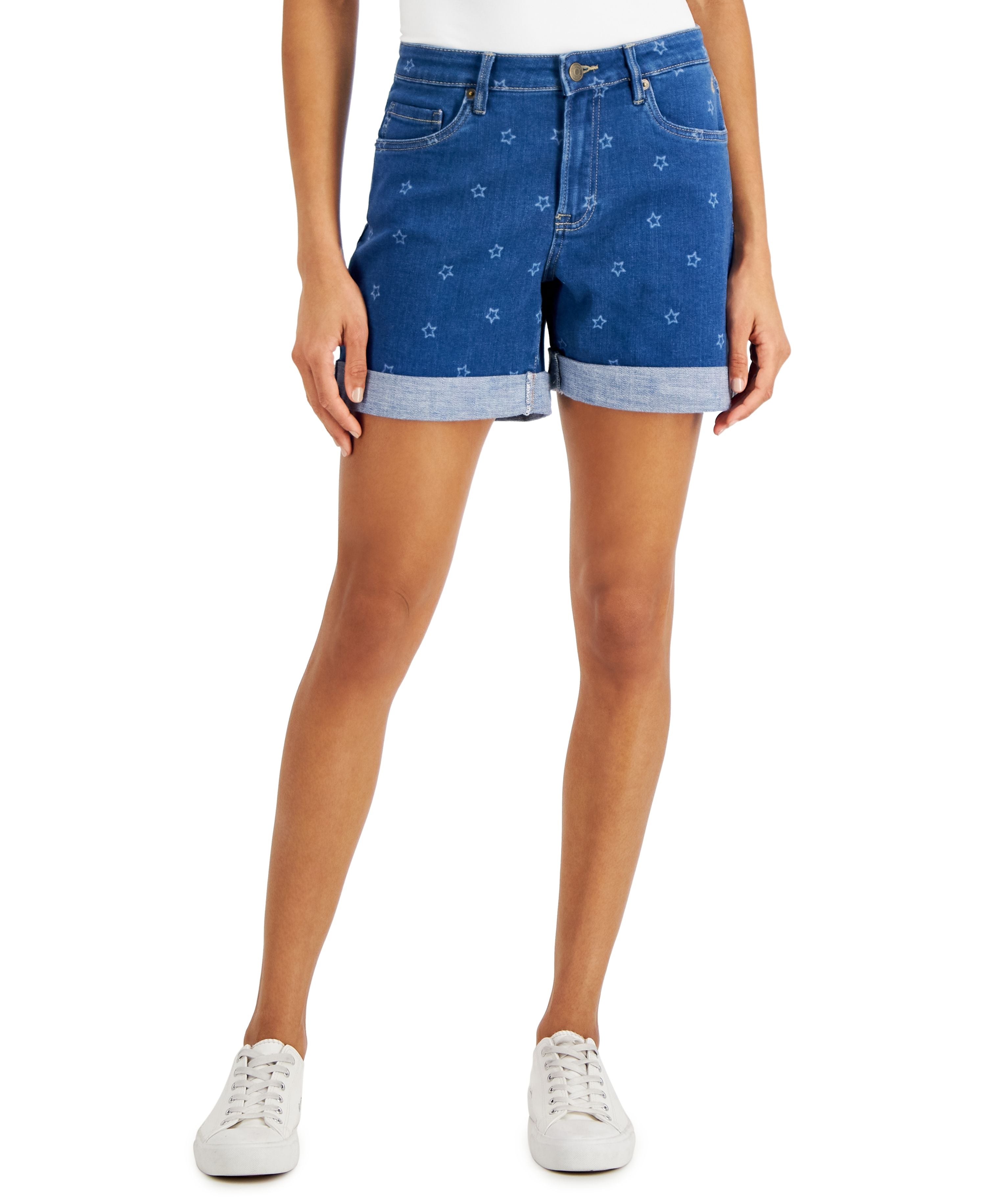 Women's Star-Print Denim Shorts
