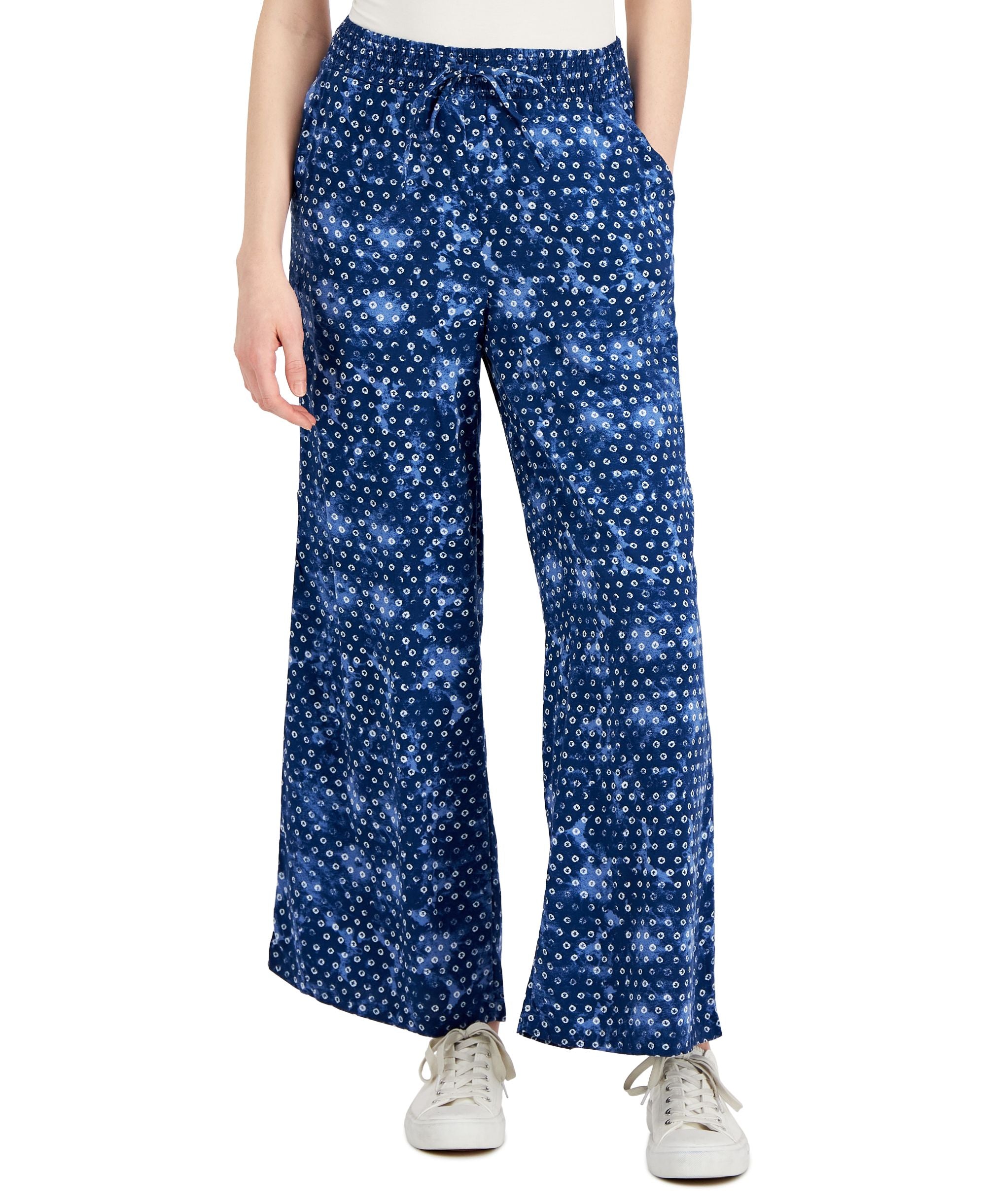 Style & Co Womens Tie Dyed Wide Leg Pants