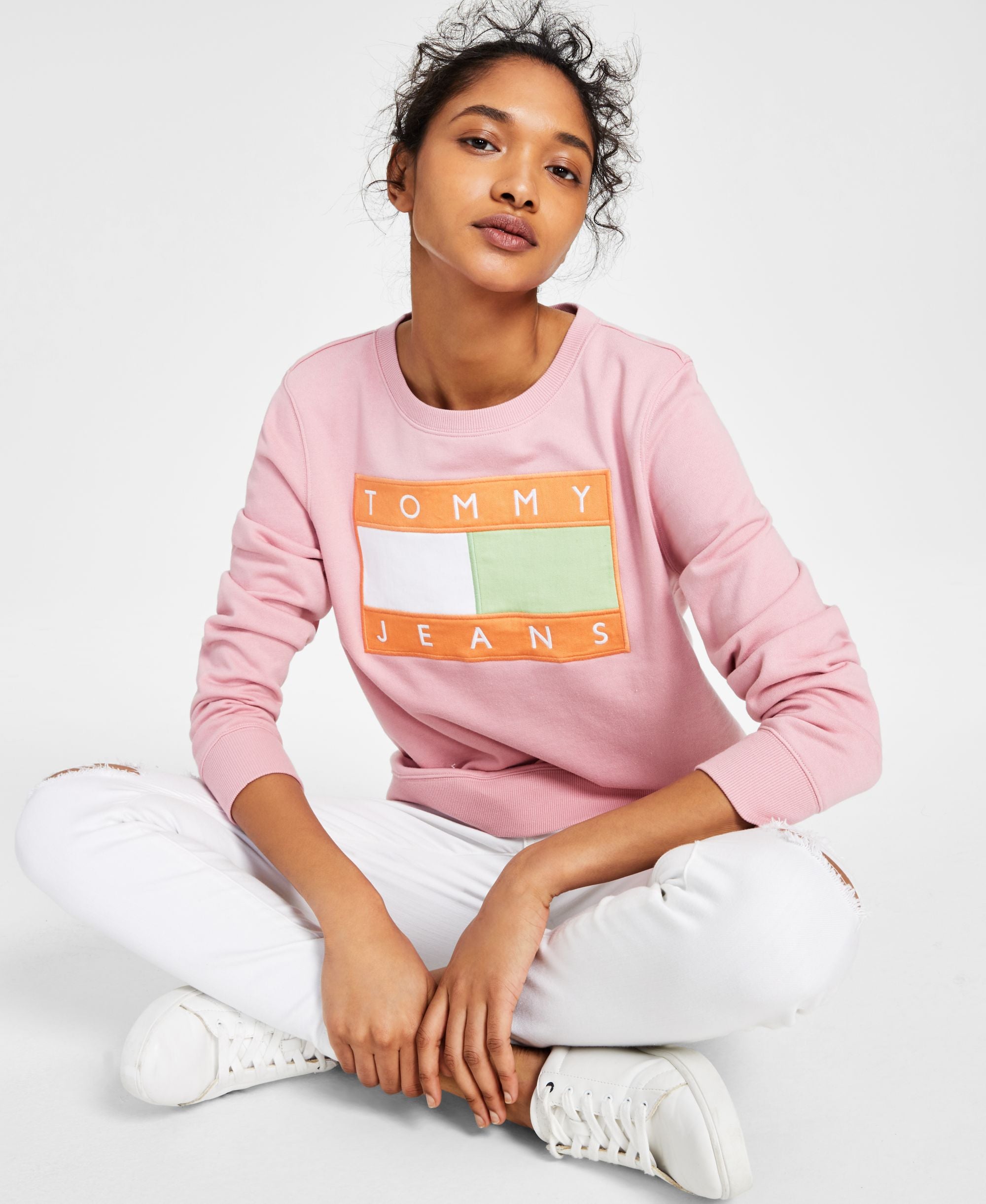 Tommy Jeans Womens Color Flag Logo Sweatshirt