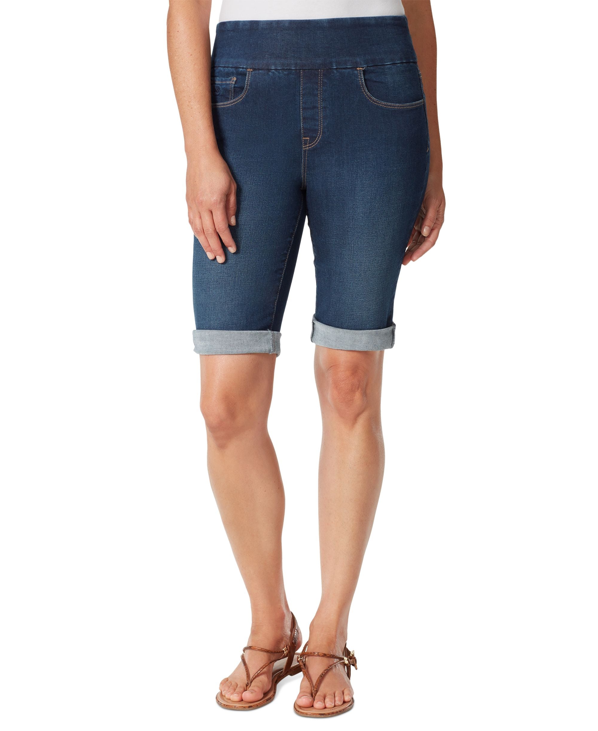 Gloria Vanderbilt Amanda Pull On Denim Bermuda Shorts