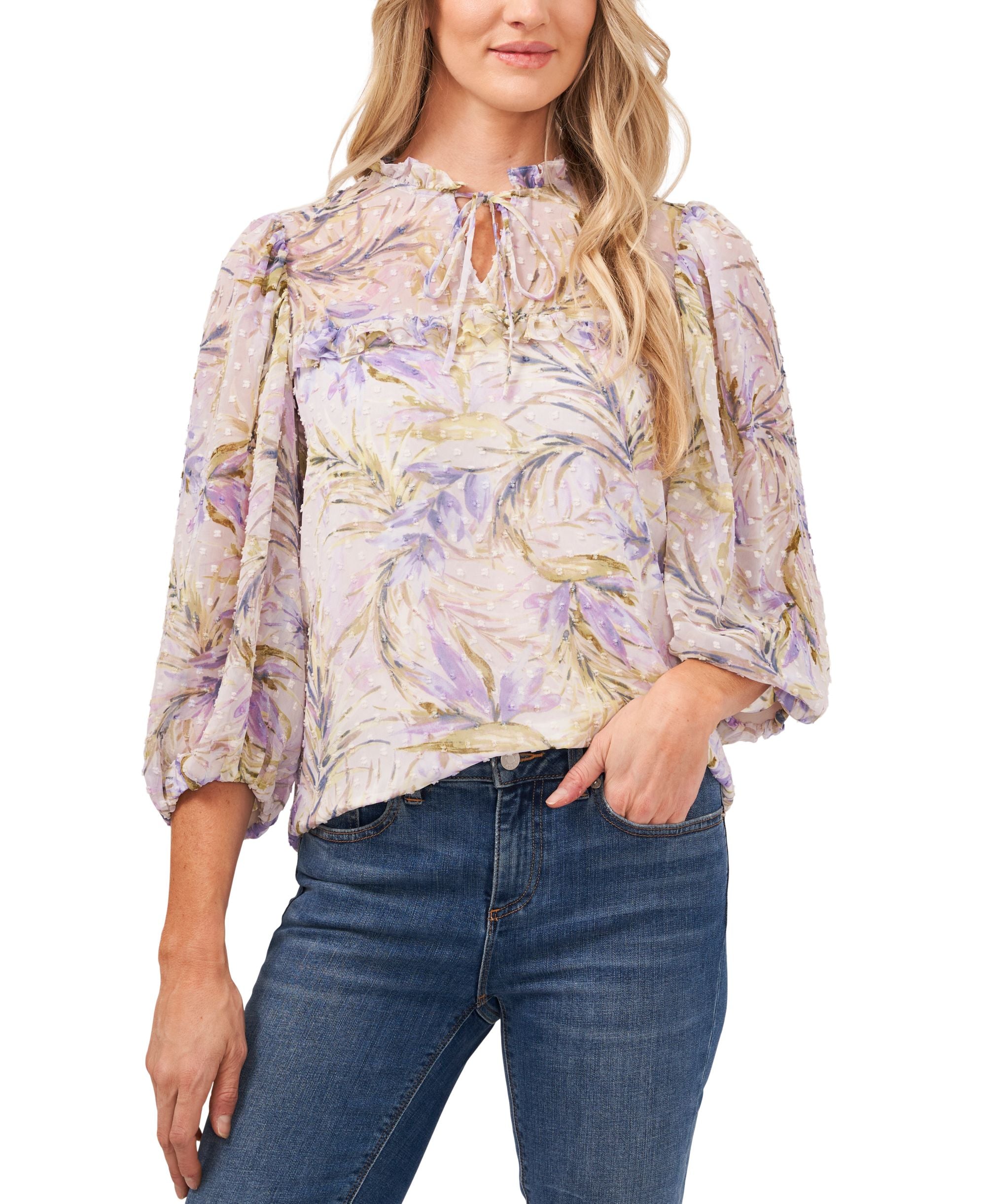 Baja Palm Clip Dot Blouse