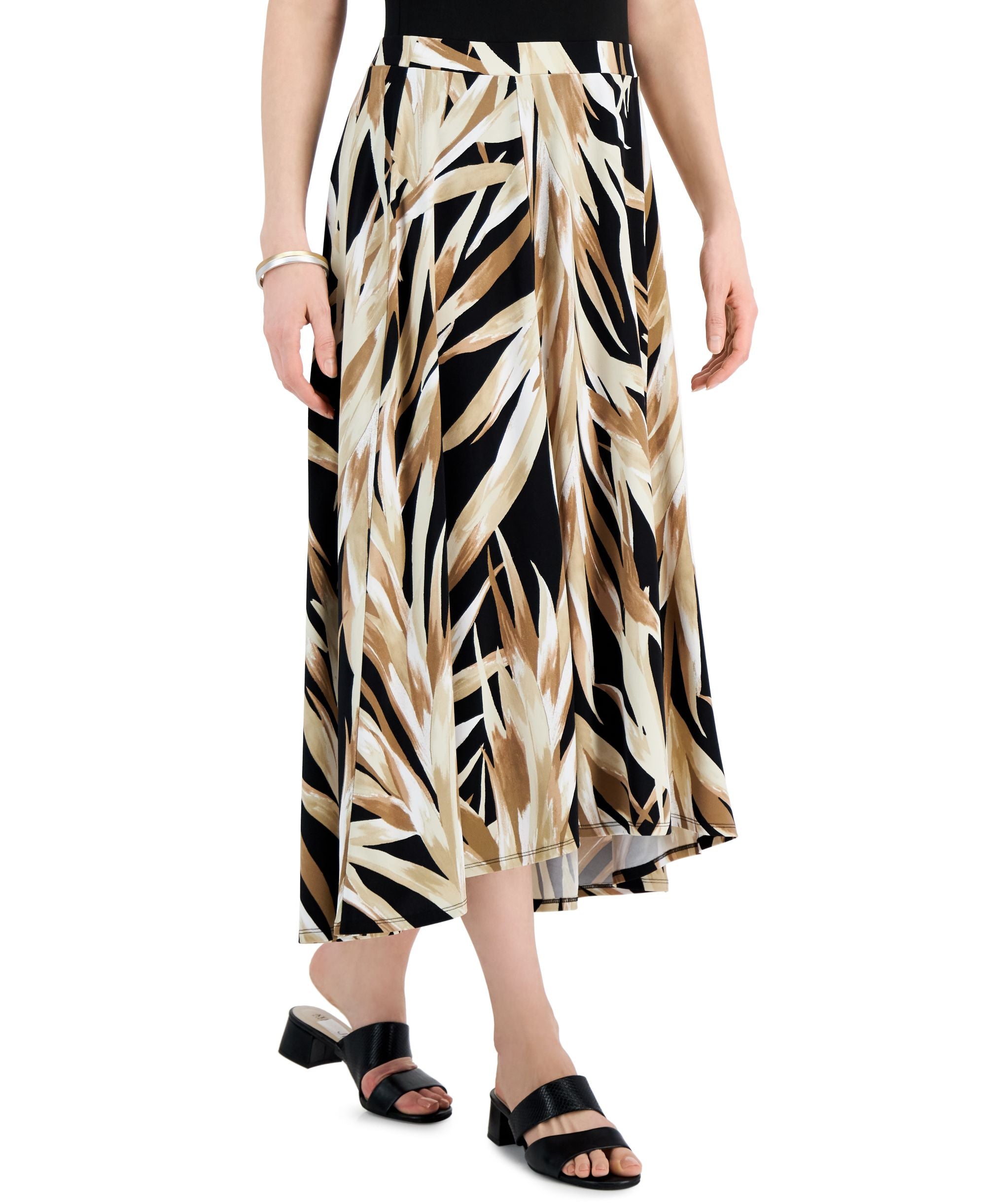 JM Collection Womens Printed Midi Skirt