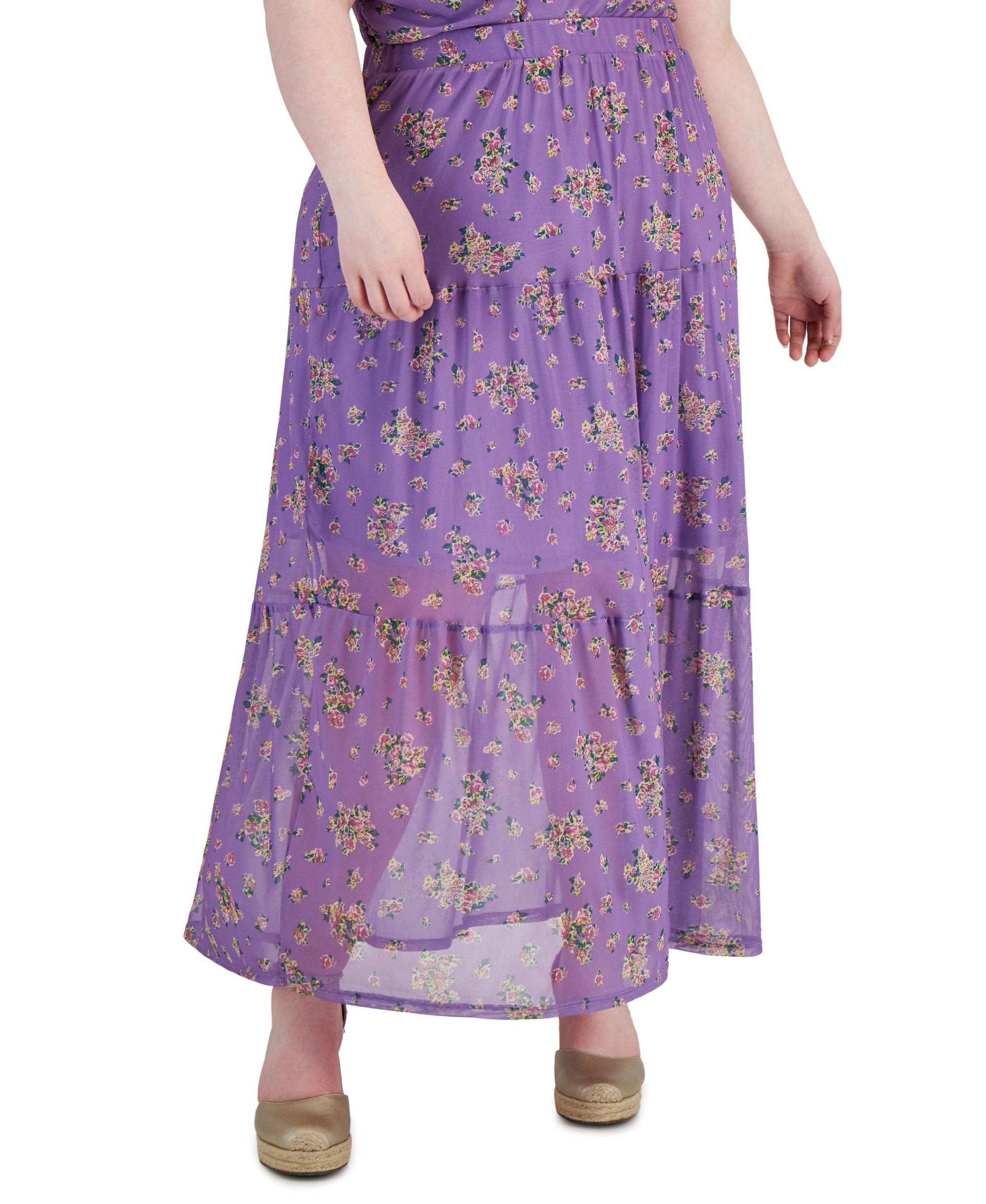 Trendy Plus Size Mesh Maxi Skirt