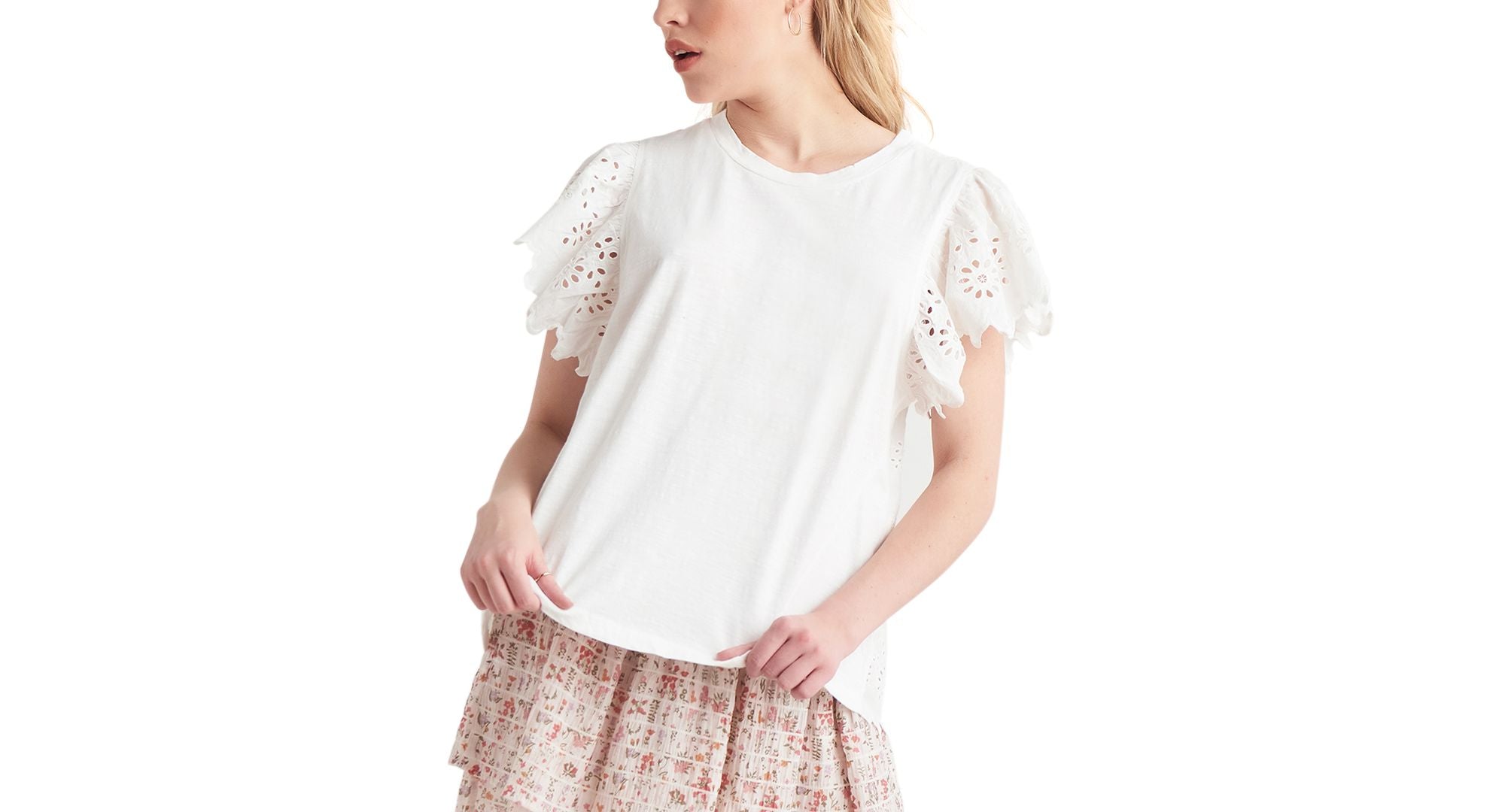 Black Tape Flutter Sleeve Top