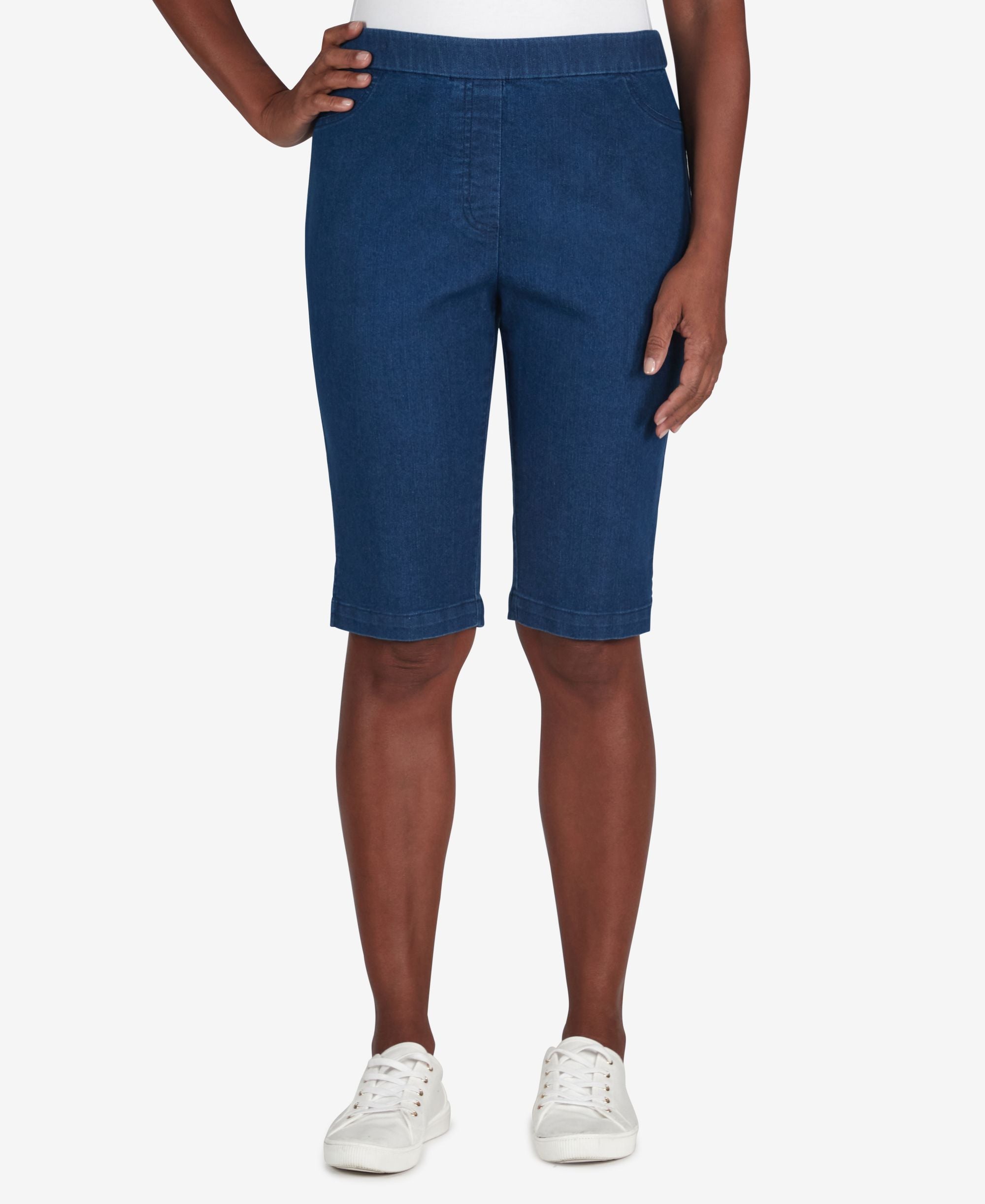 Alfred Dunner Womens Classics Allure Bermuda Denim Relaxed Shorts