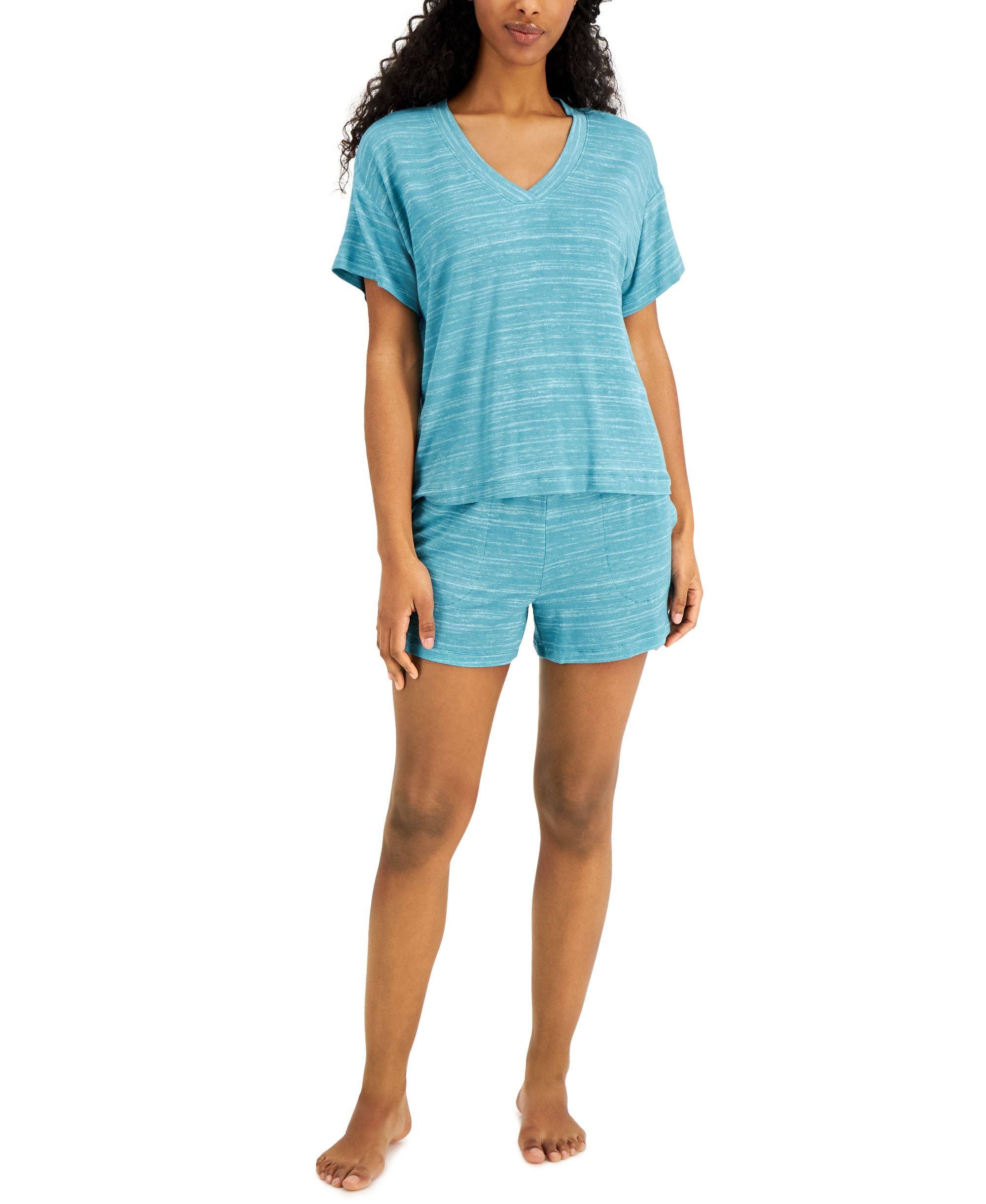 Alfani V Neck Shorts 2 Pc. Set