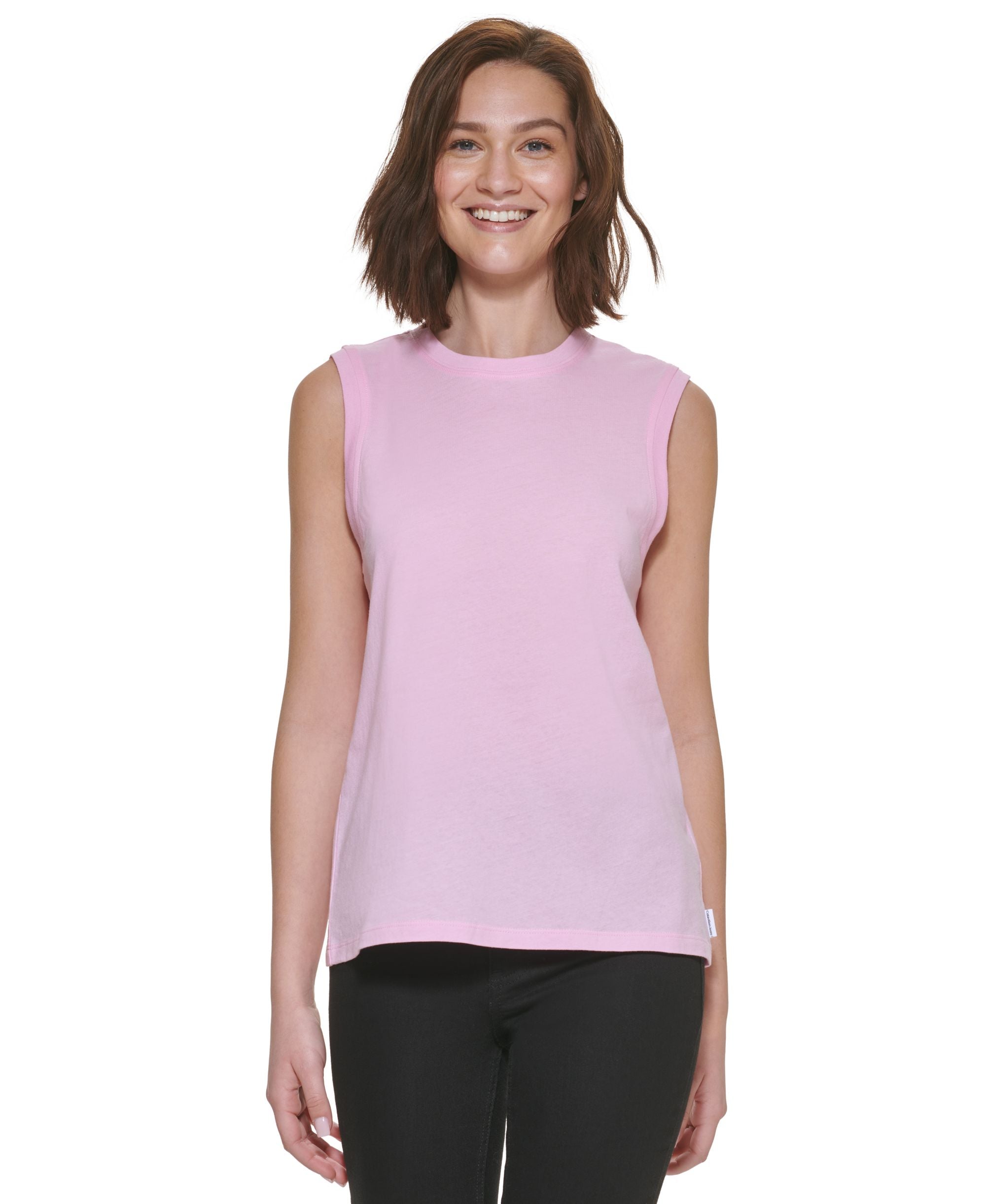 Crewneck Sleeveless Cotton Top