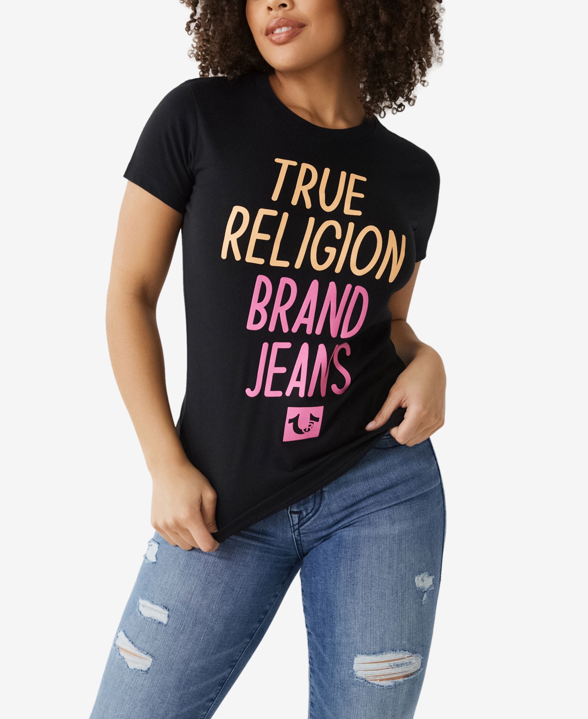 Womens True Religion Seneses Slim Crew Short Sleeve T-Shirt