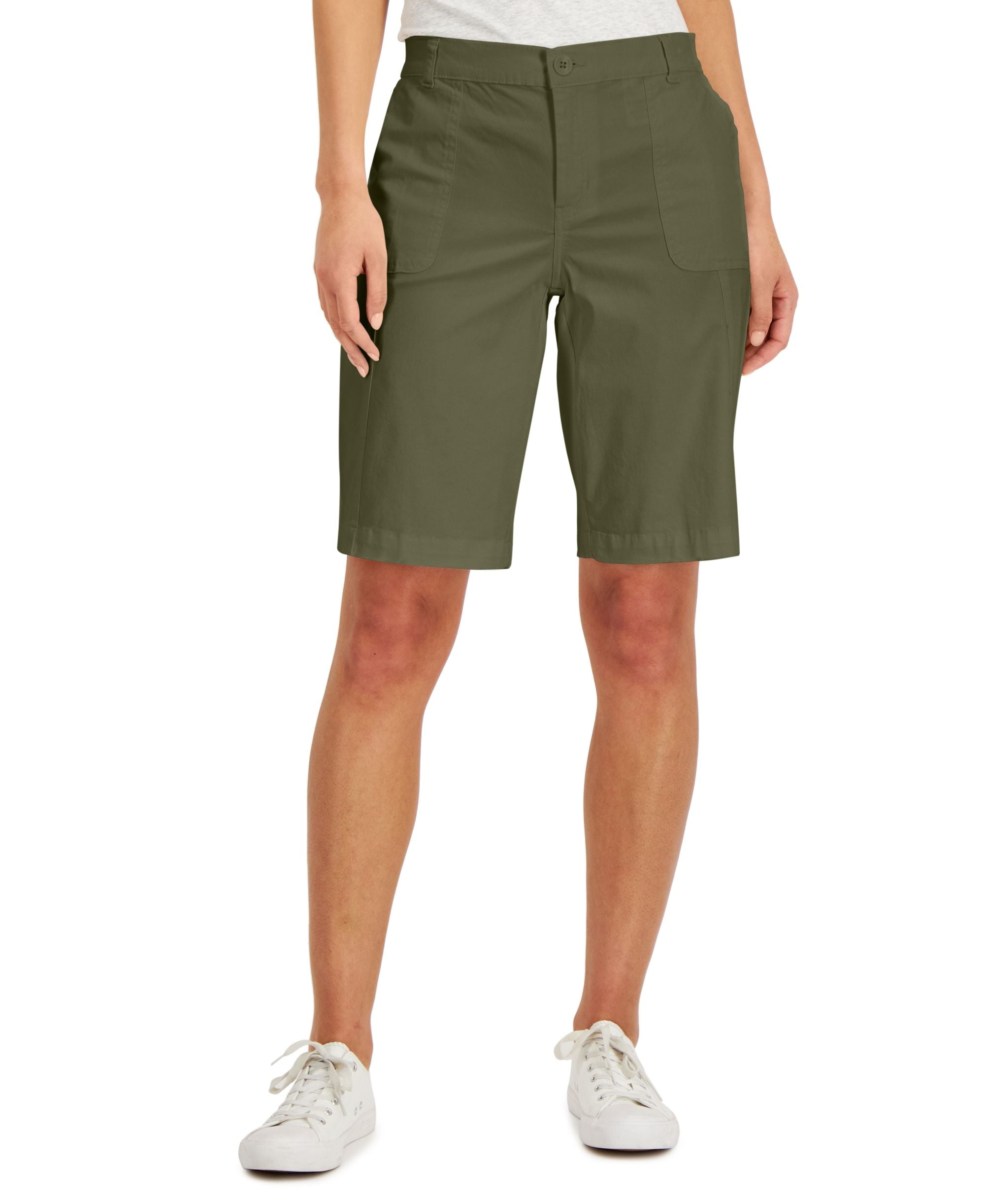 Karen Scott Womens Utility Pocket Shorts