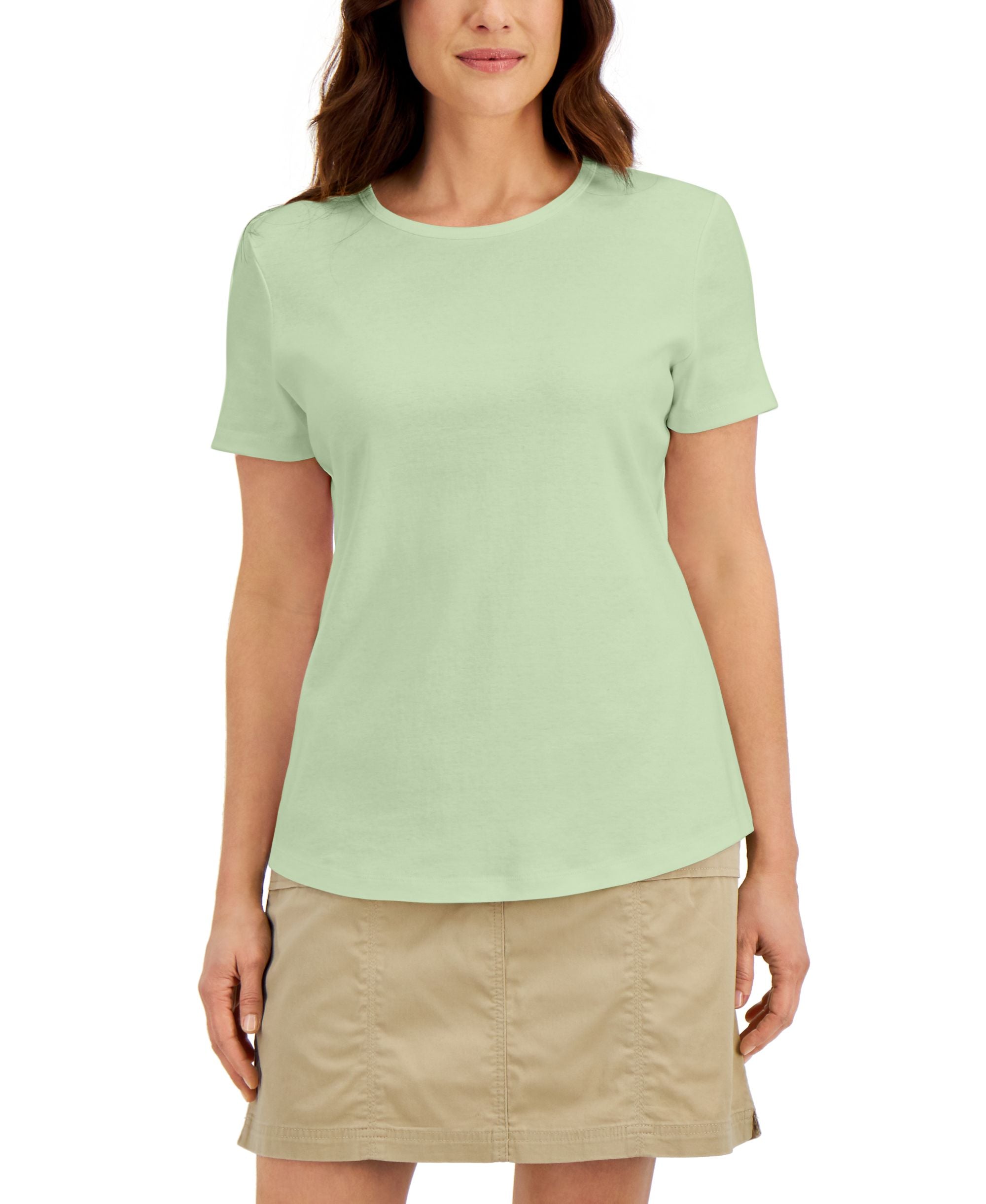Karen Scott Cotton Short Sleeve Crewneck Top