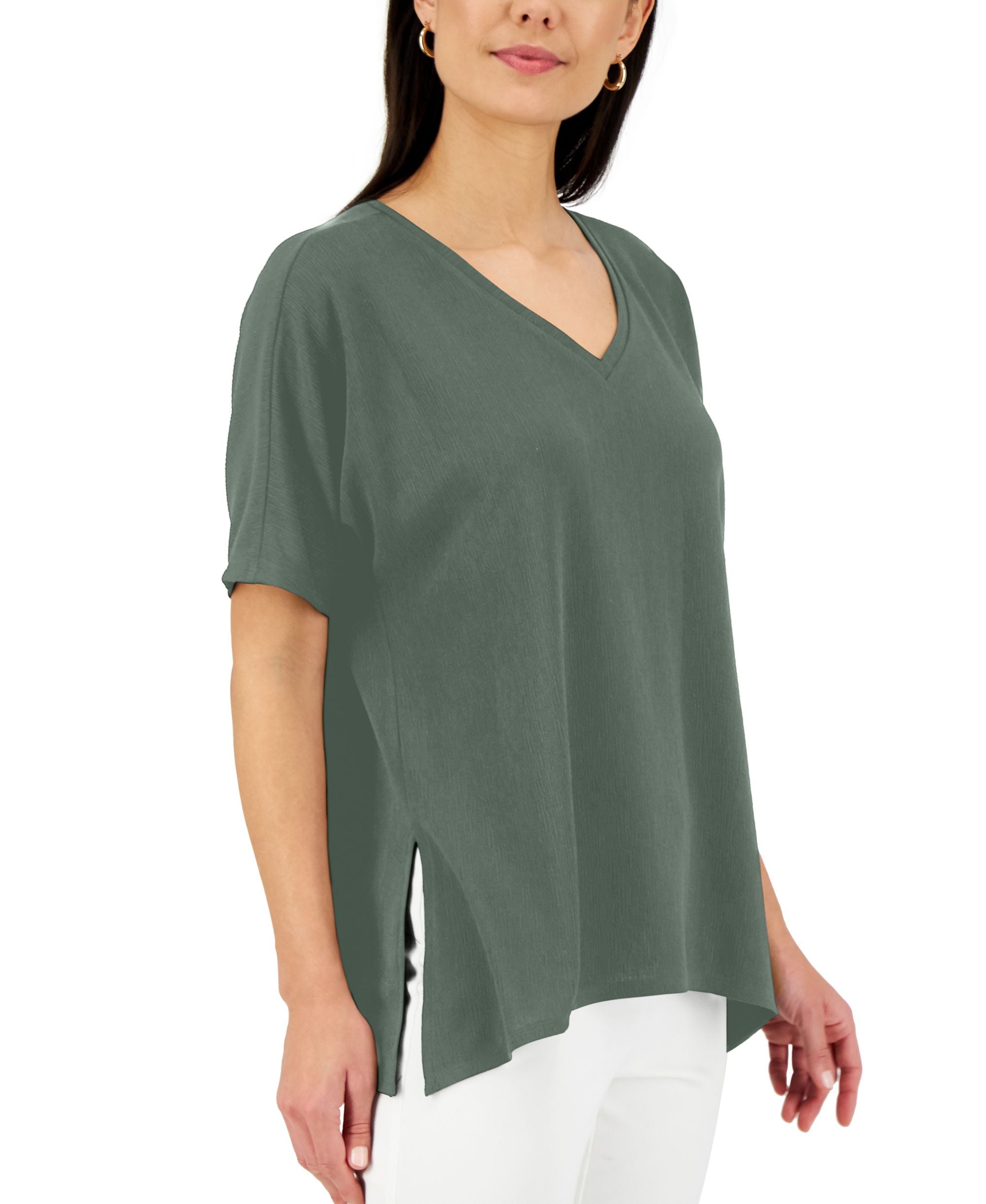 JM Collection Vented Hem Tunic