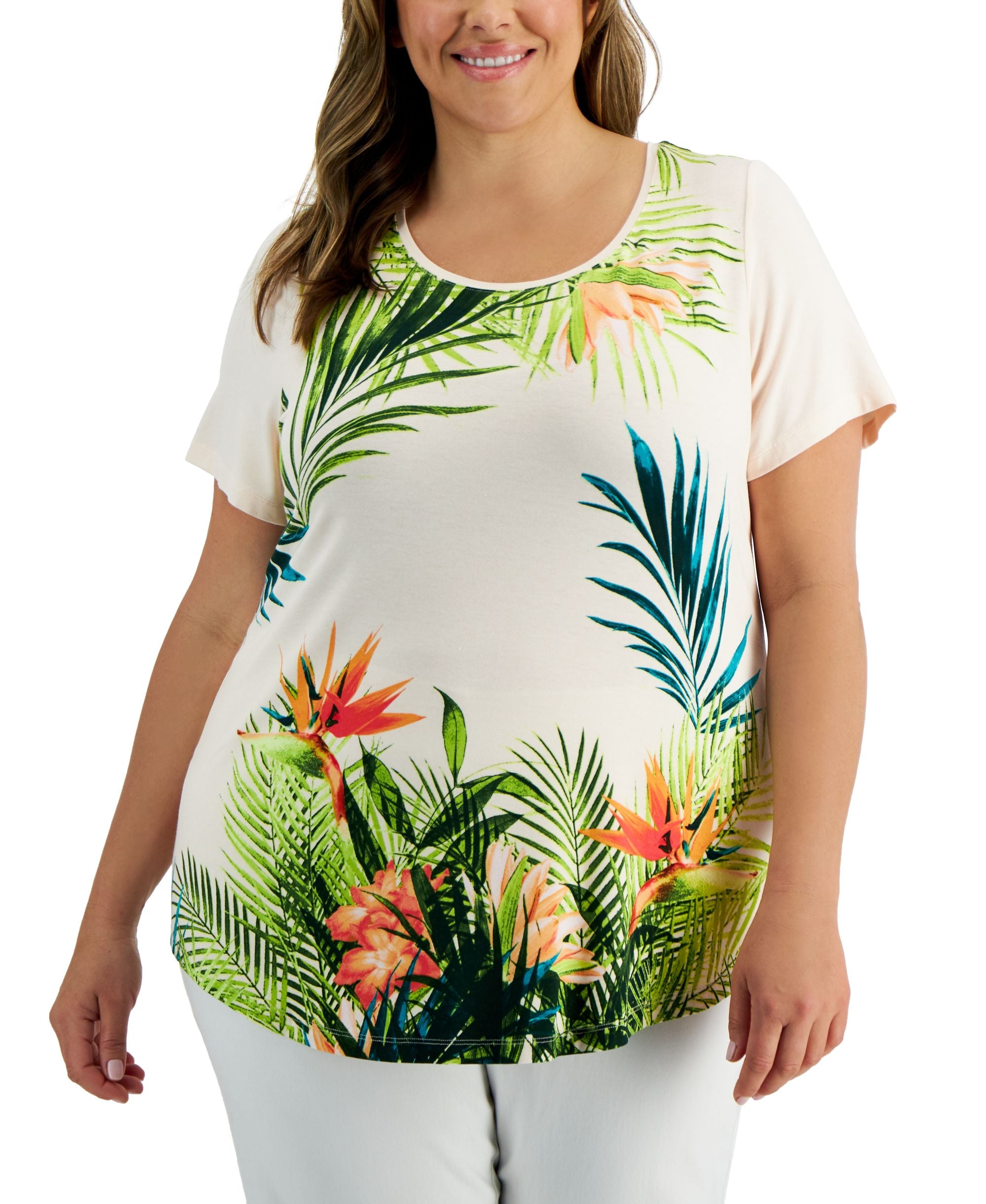 JM Collection Plus Size Oasis View Top