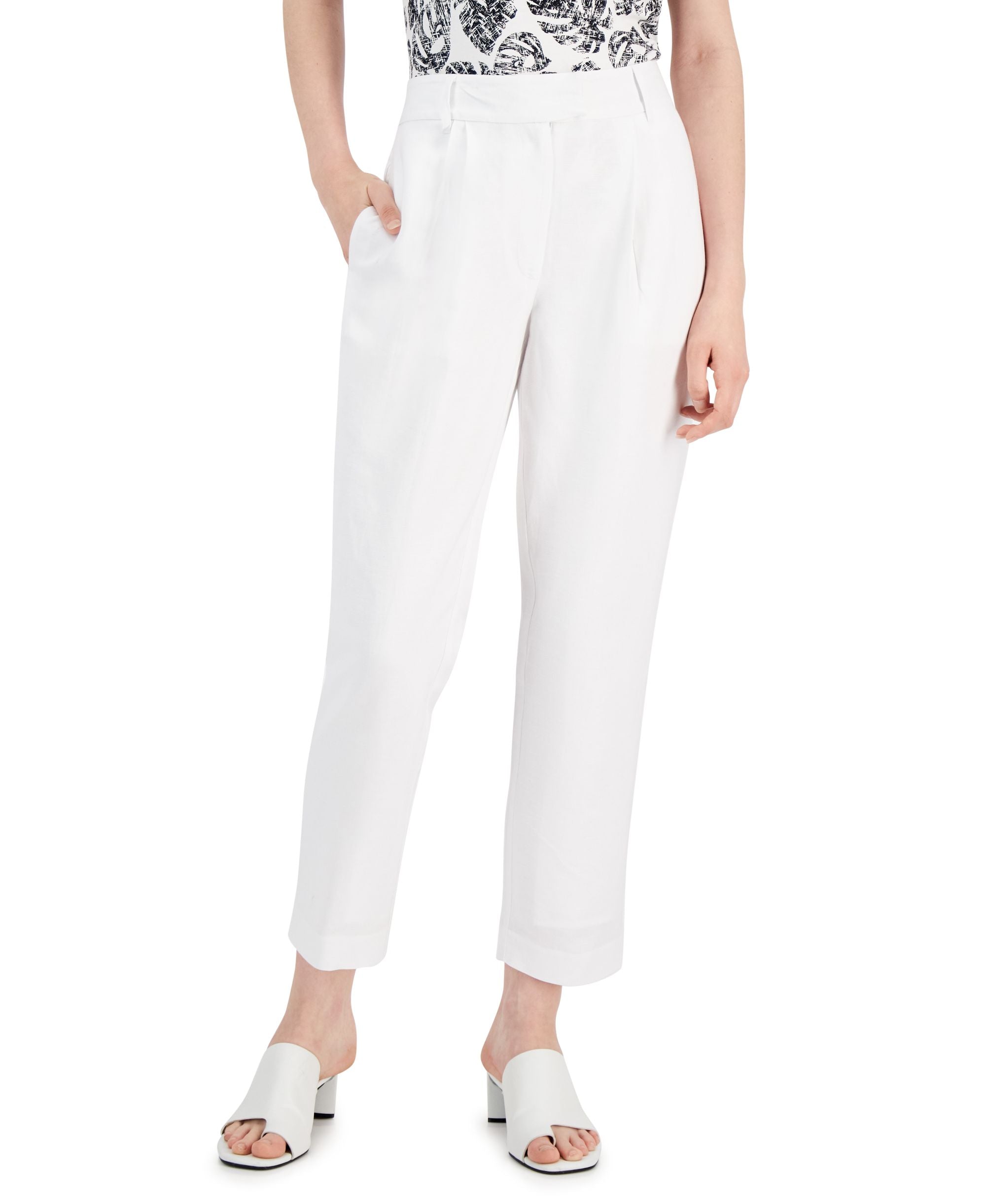 Alfani Linen Tapered Leg Pants