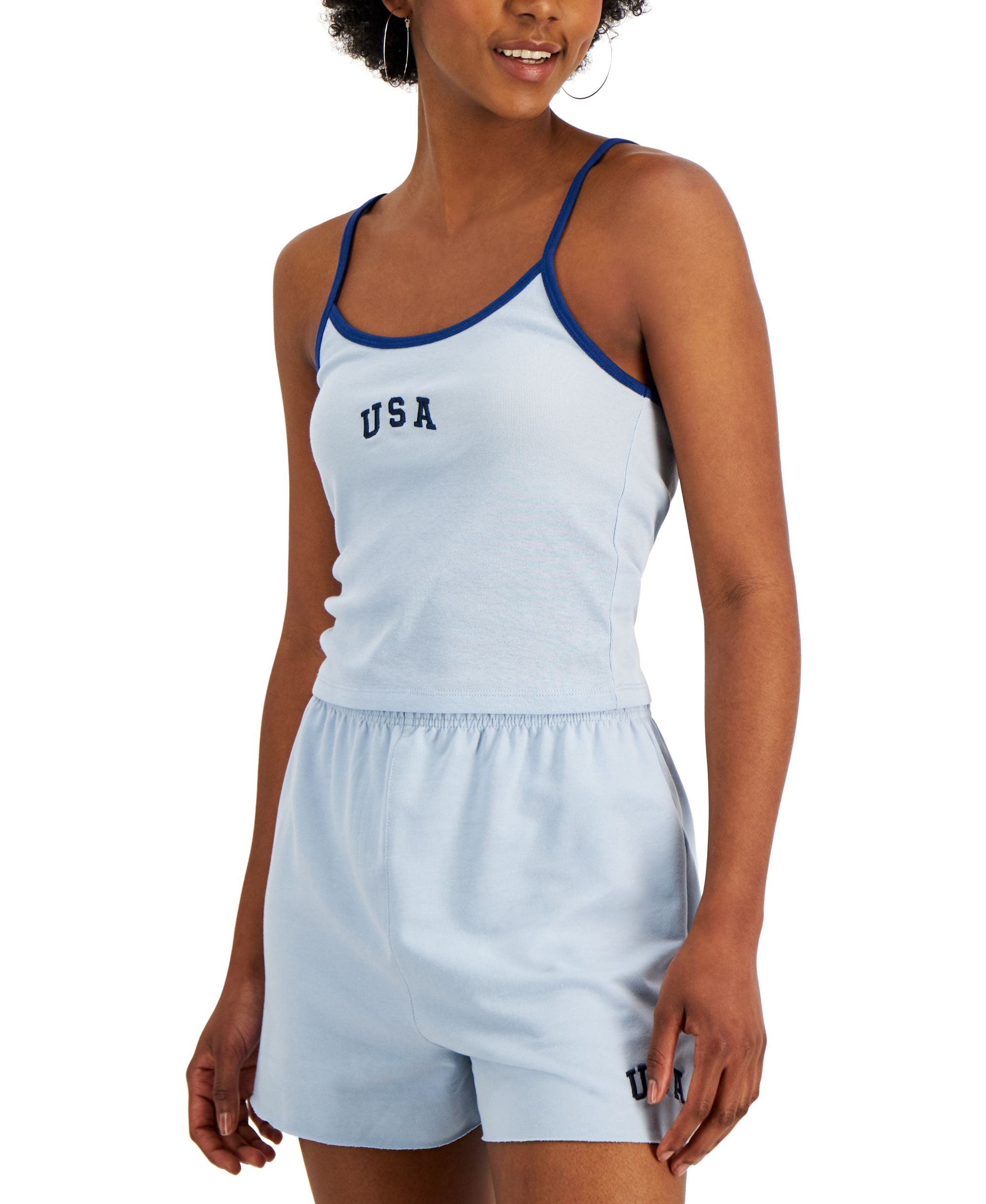 Juniors' USA Embroidered Tank Top