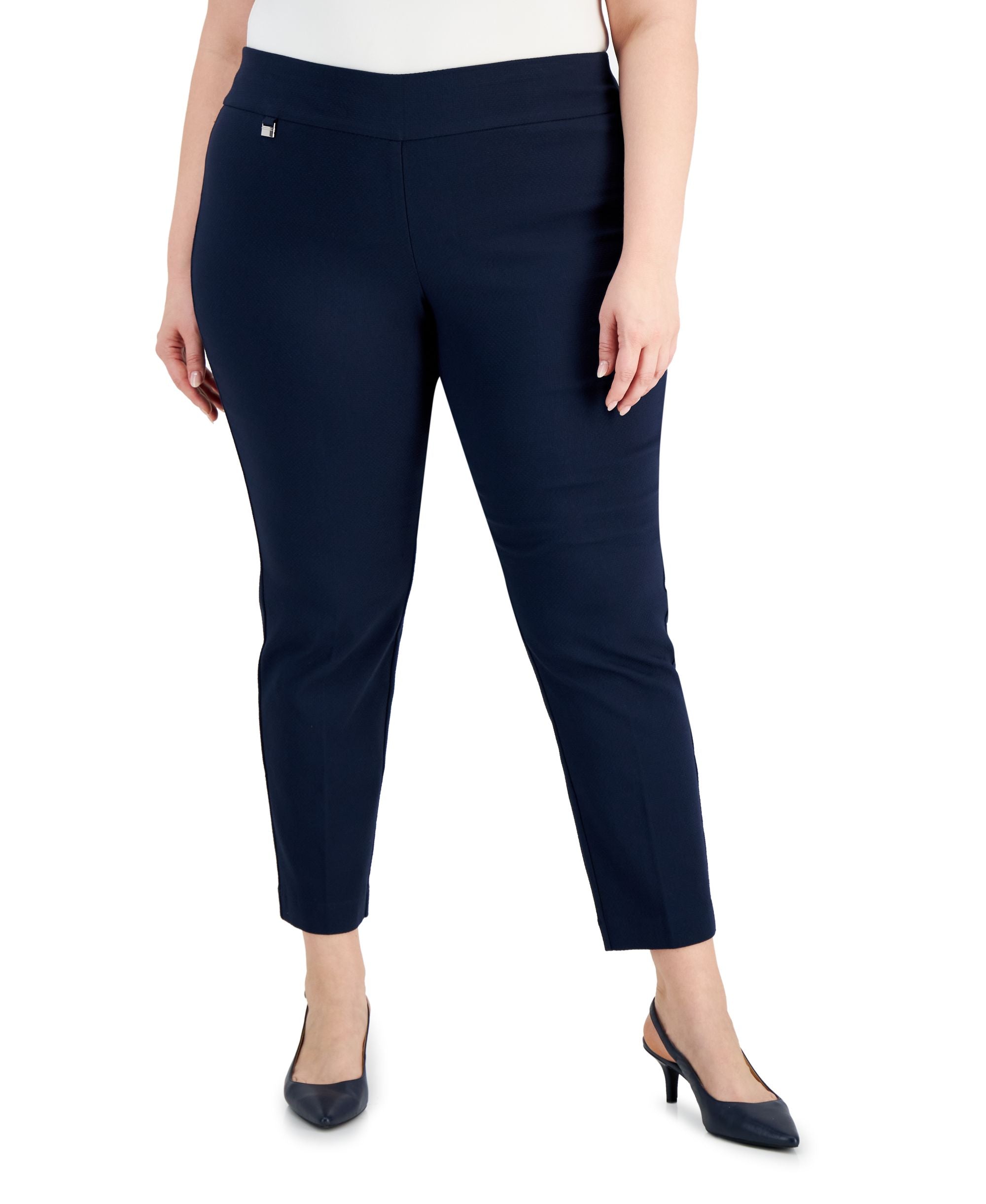 Alfani Plus Size Jacquard Pull On Pants
