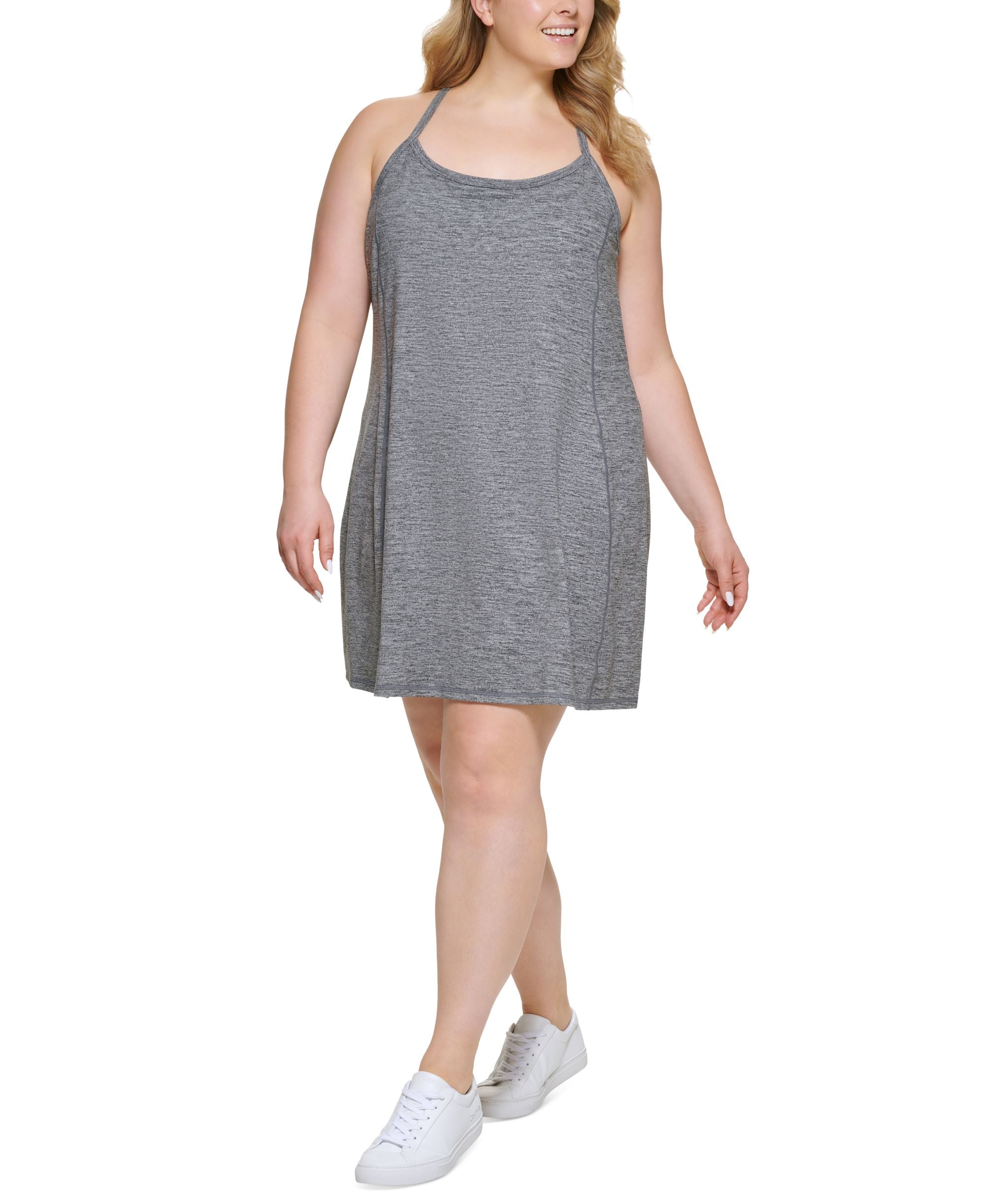 Calvin Klein Performance Plus Size Space Dyed Strappy Tank Dress