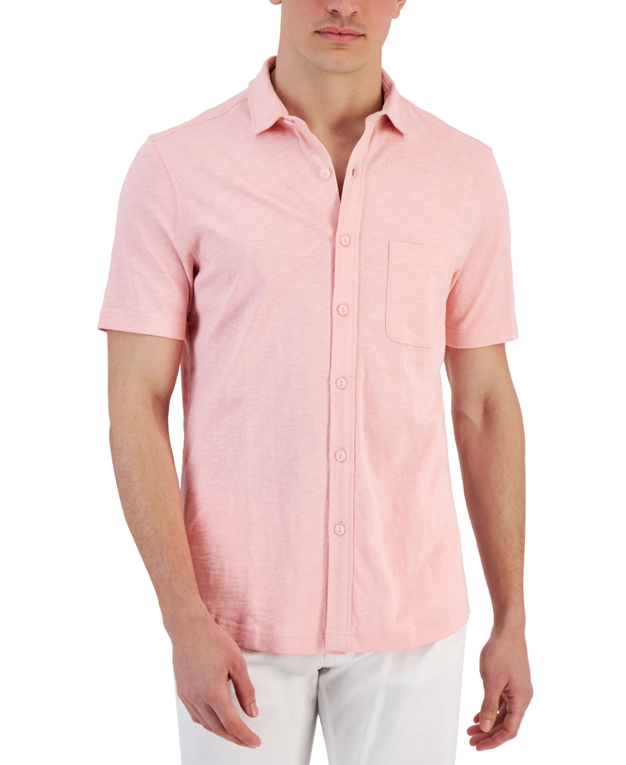 Club Room Mens Regular Fit Textured Knit Shirt
