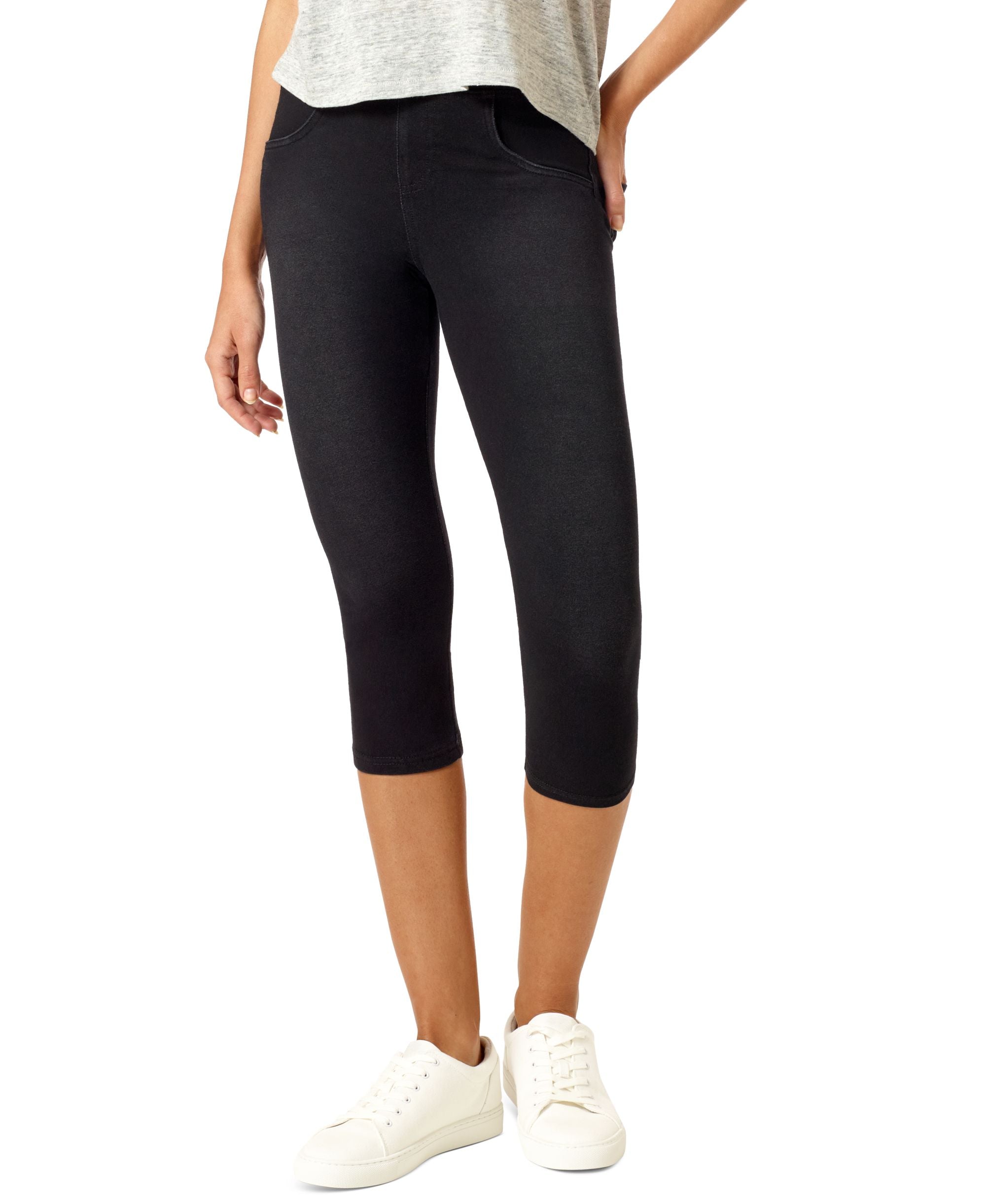 Hue Womens Game Changing Hi-Rise Capri Denim Leggings