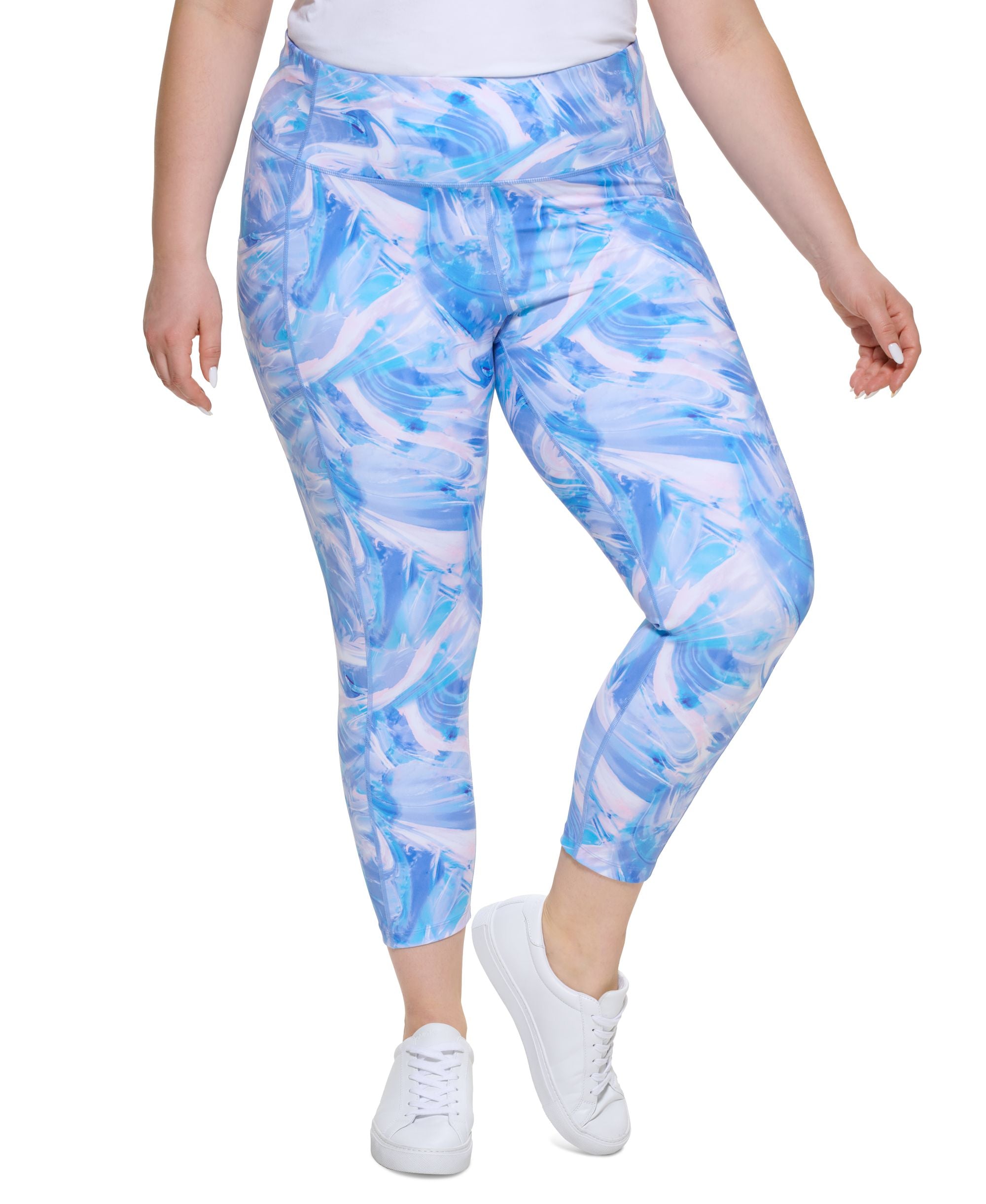 Calvin Klein Performance Plus Size Printed High Waist 7/8 Leggings