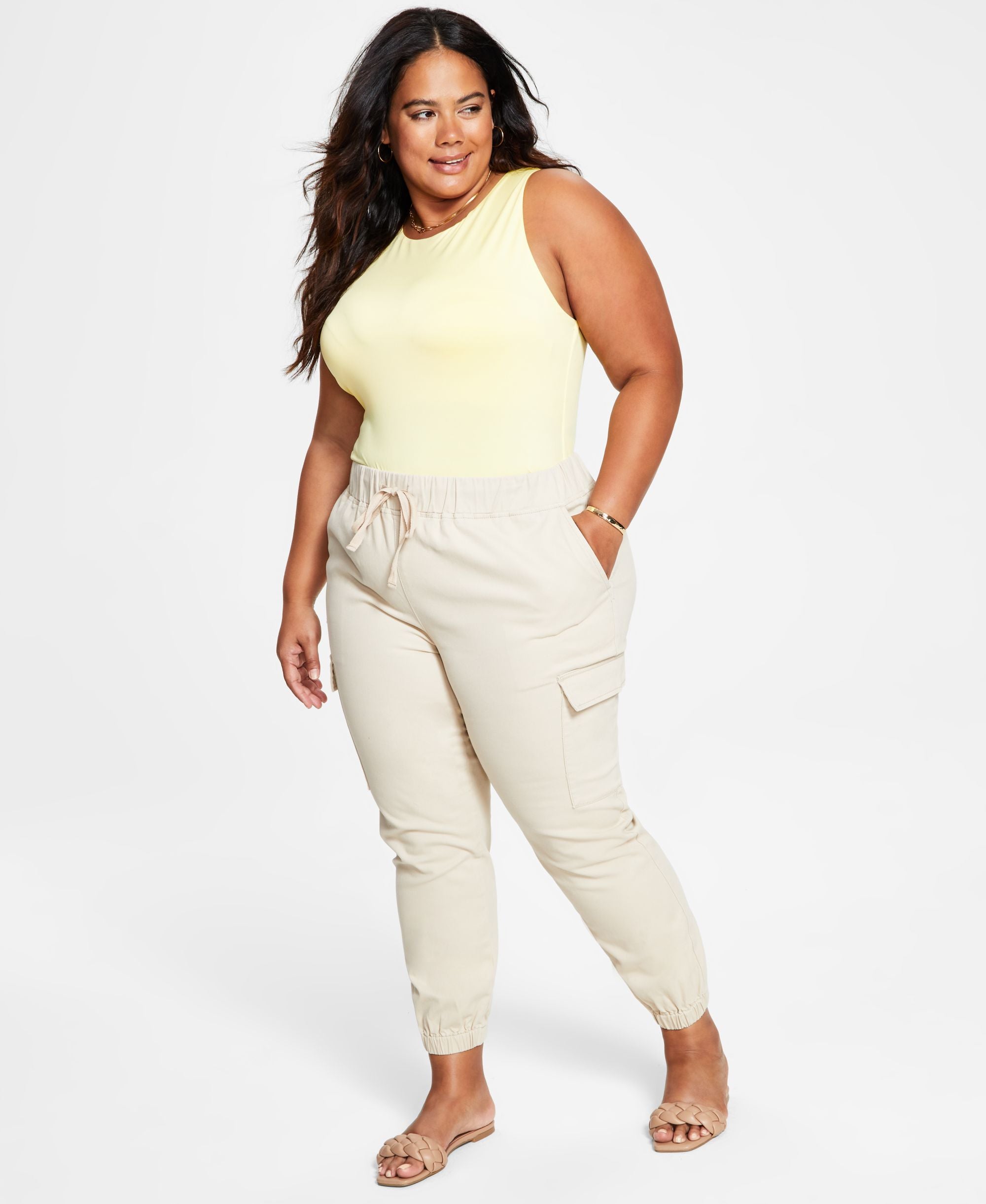 Tinseltown Trendy Plus Pull On Drawstring Waist Pants