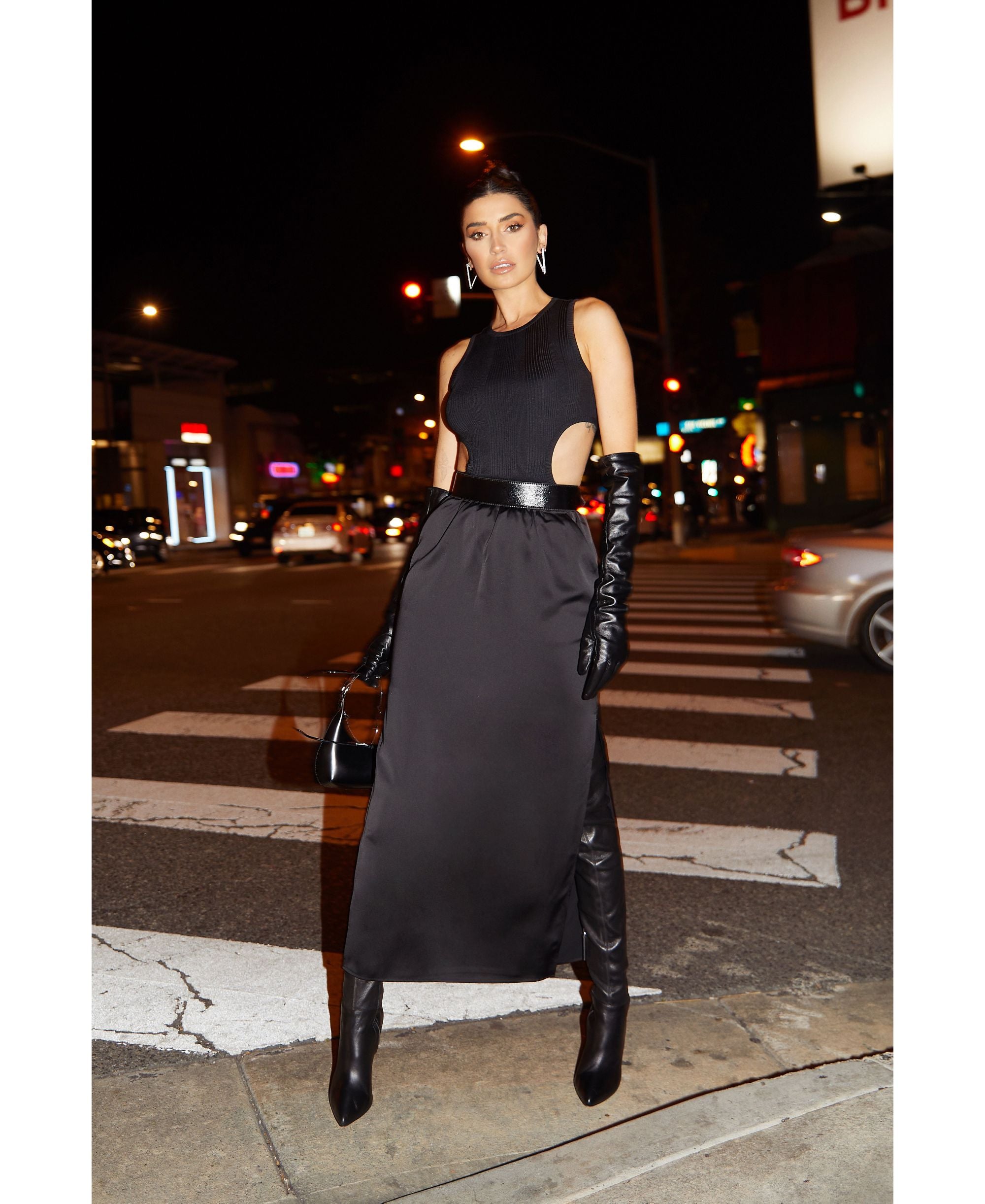 Bar III Nicole Williams English Satin Maxi Skirt