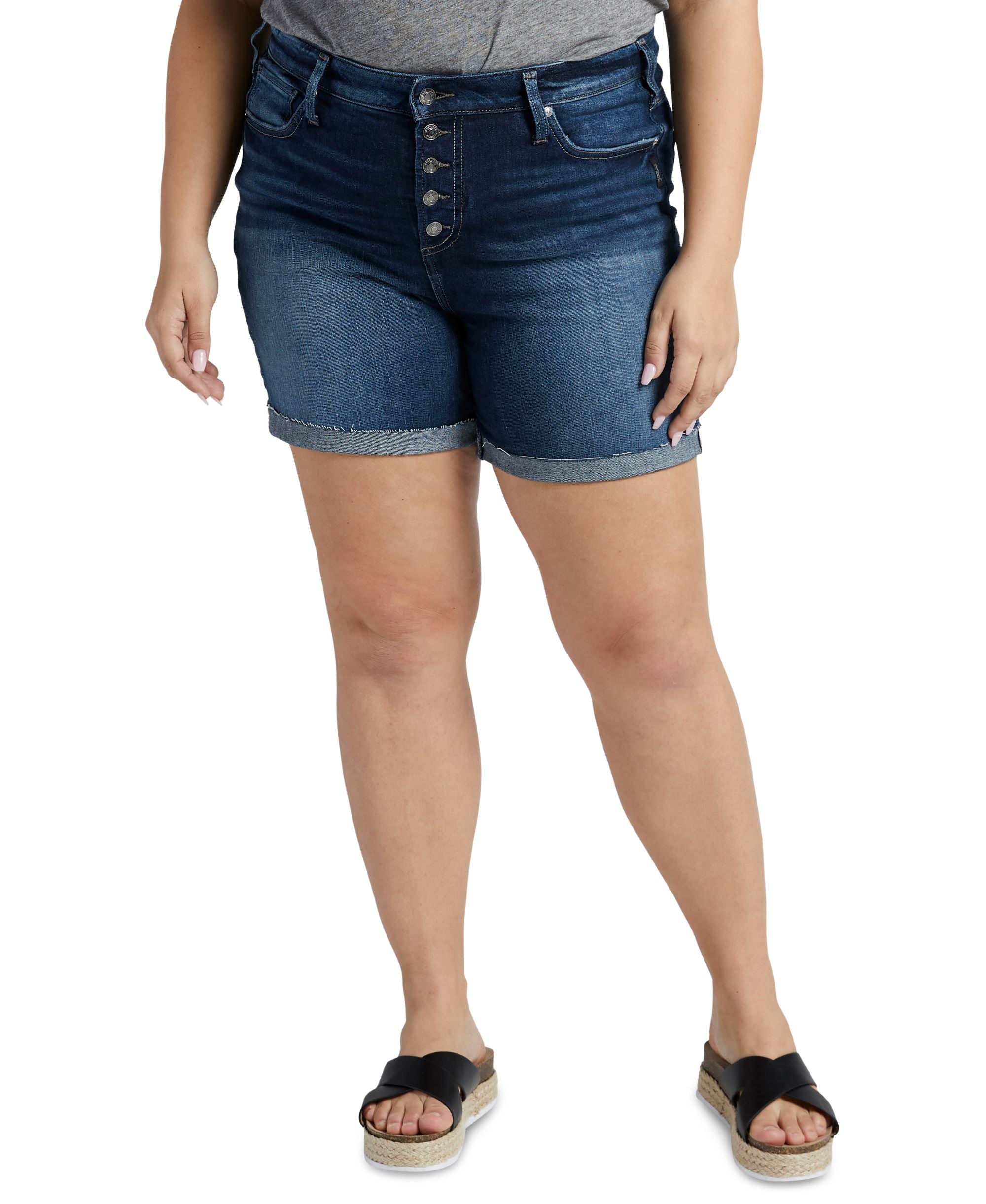 Plus Size Avery High Rise Denim Shorts