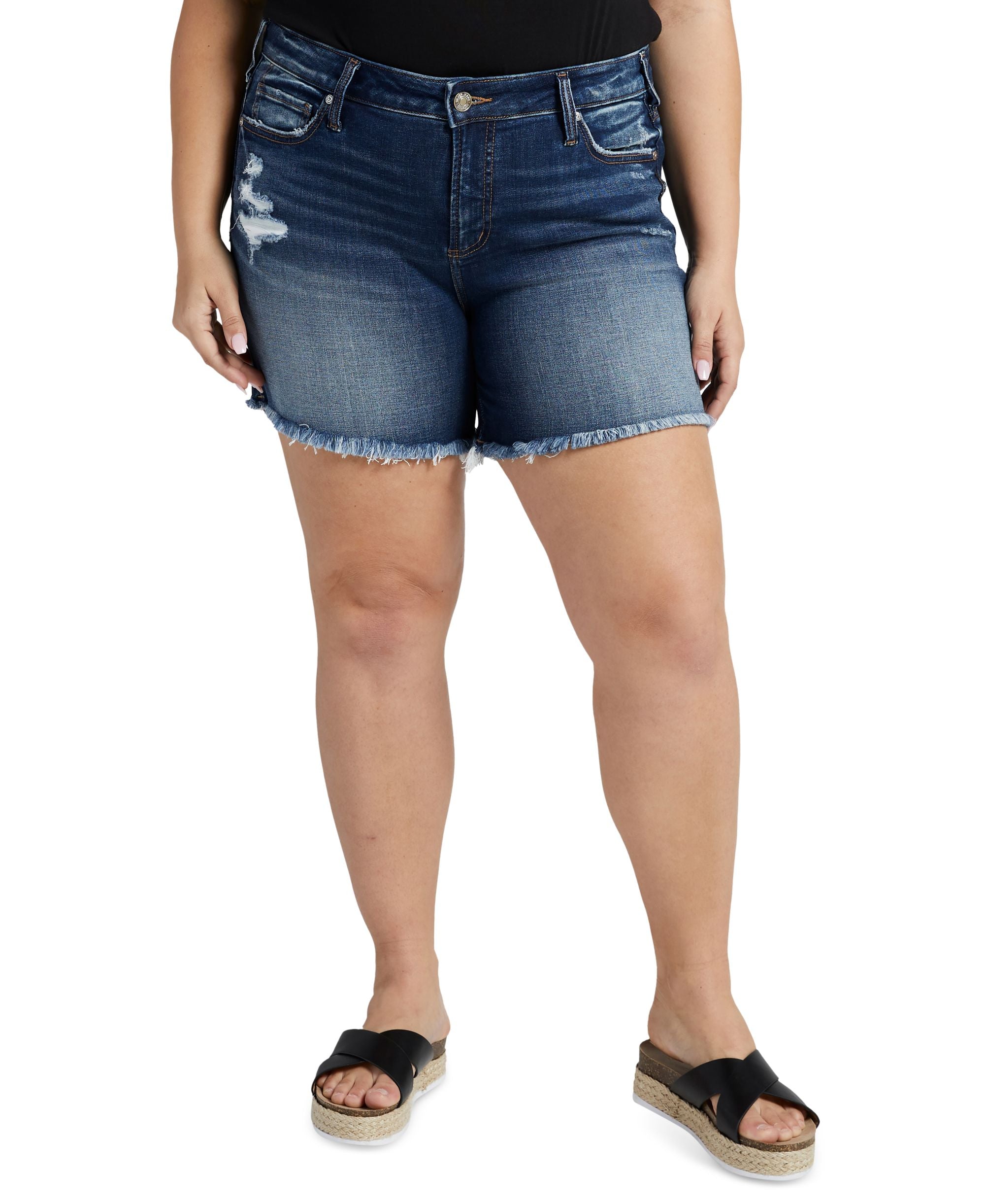 Silver Jeans Co. Plus Size Suki Mid Rise Denim Shorts