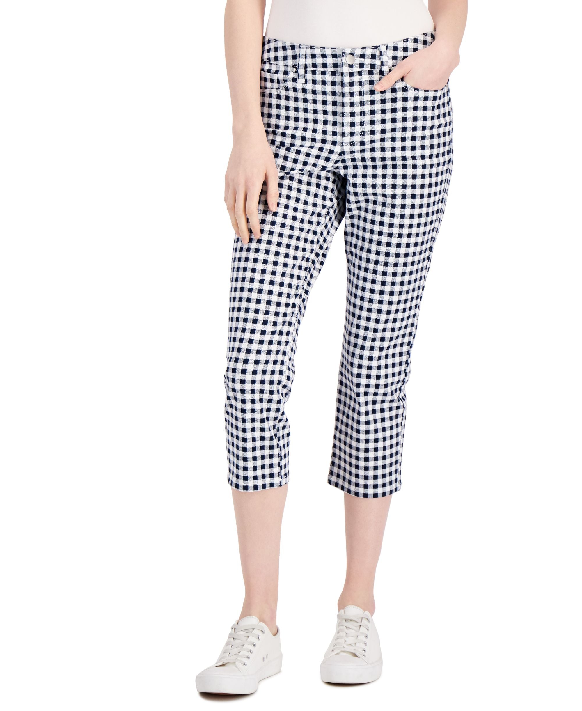 Charter Club Petite Bristol Printed Capri Jeans