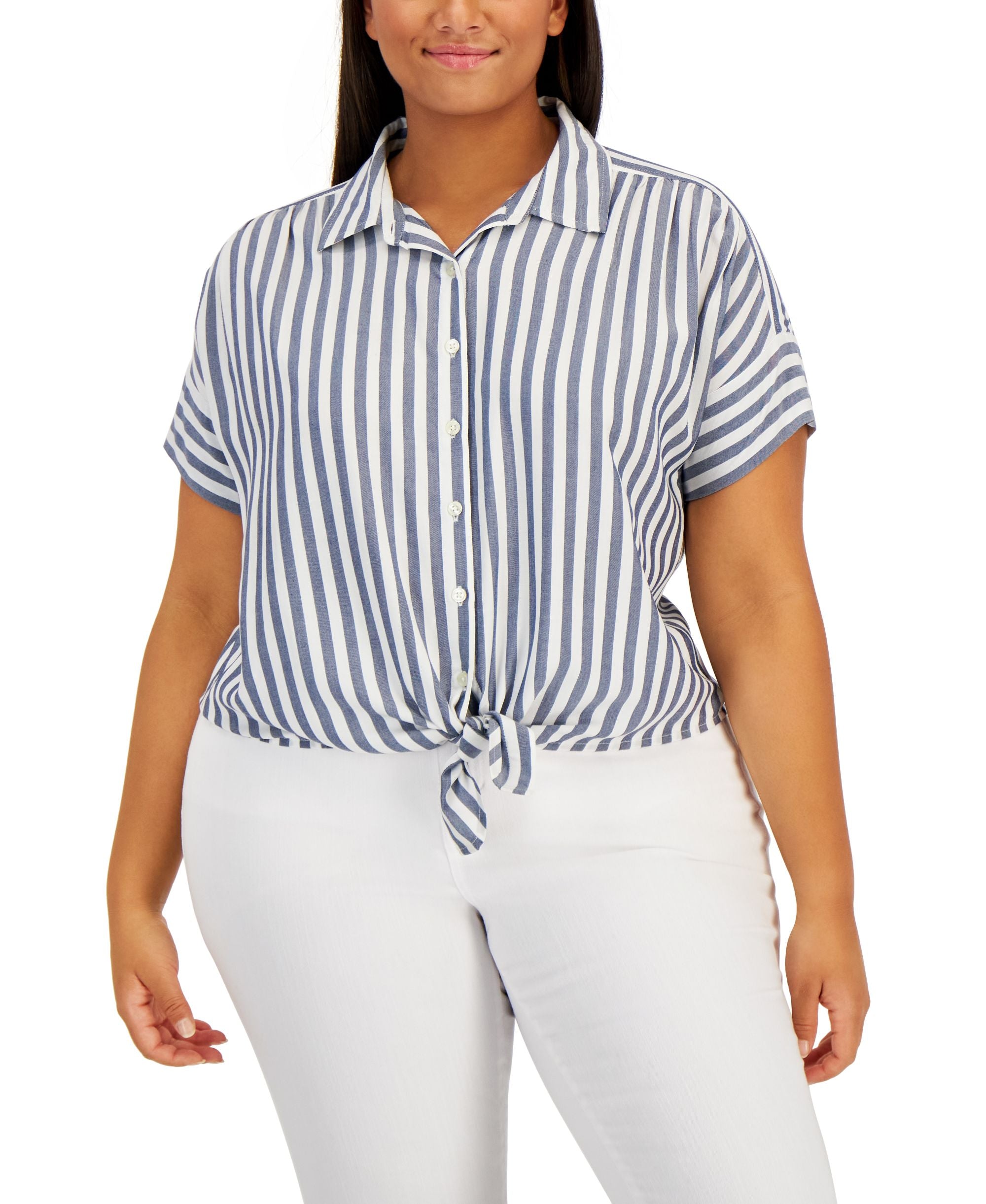 Plus Size Striped Blouse
