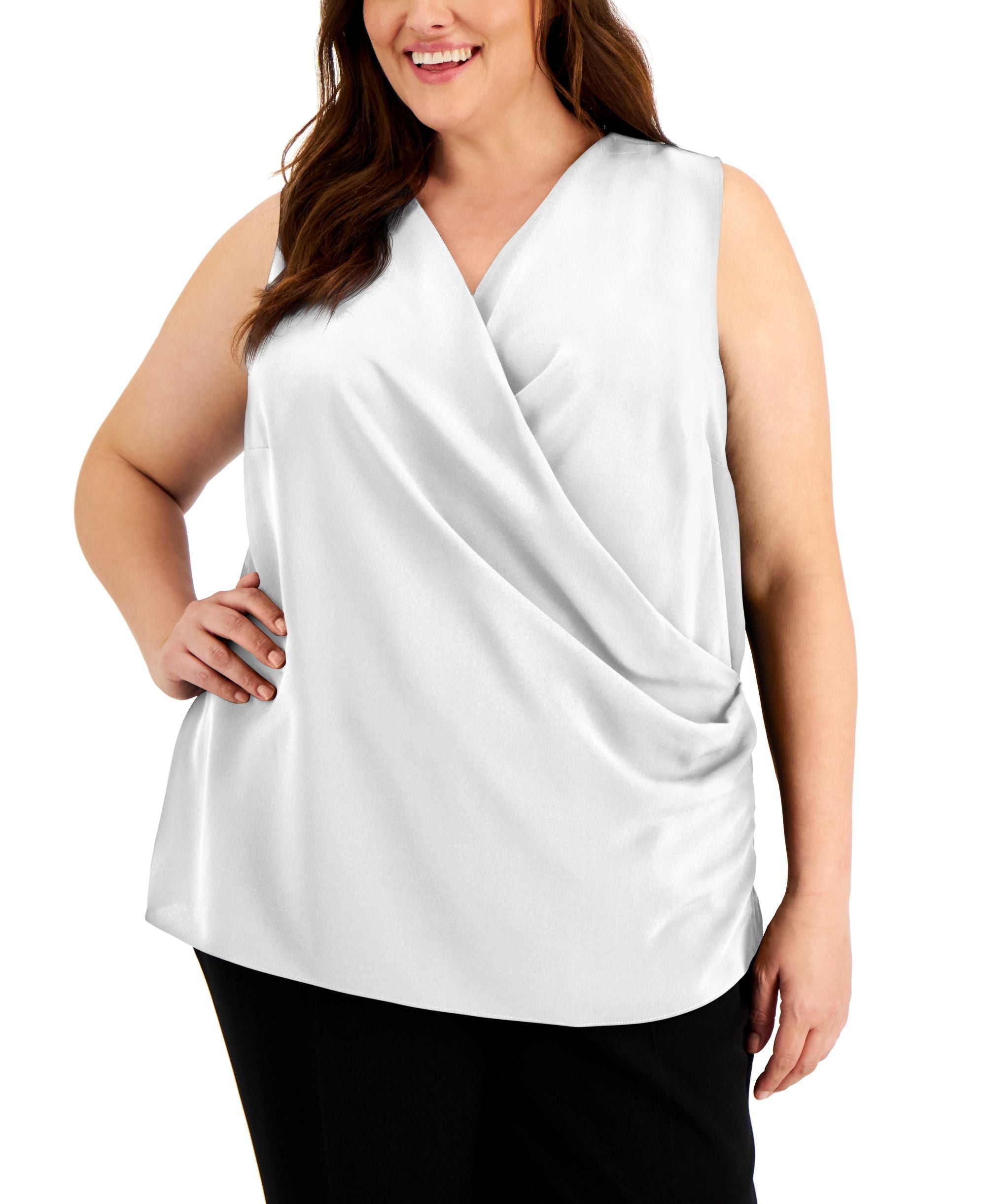 Alfani Plus Size Cross Front Top