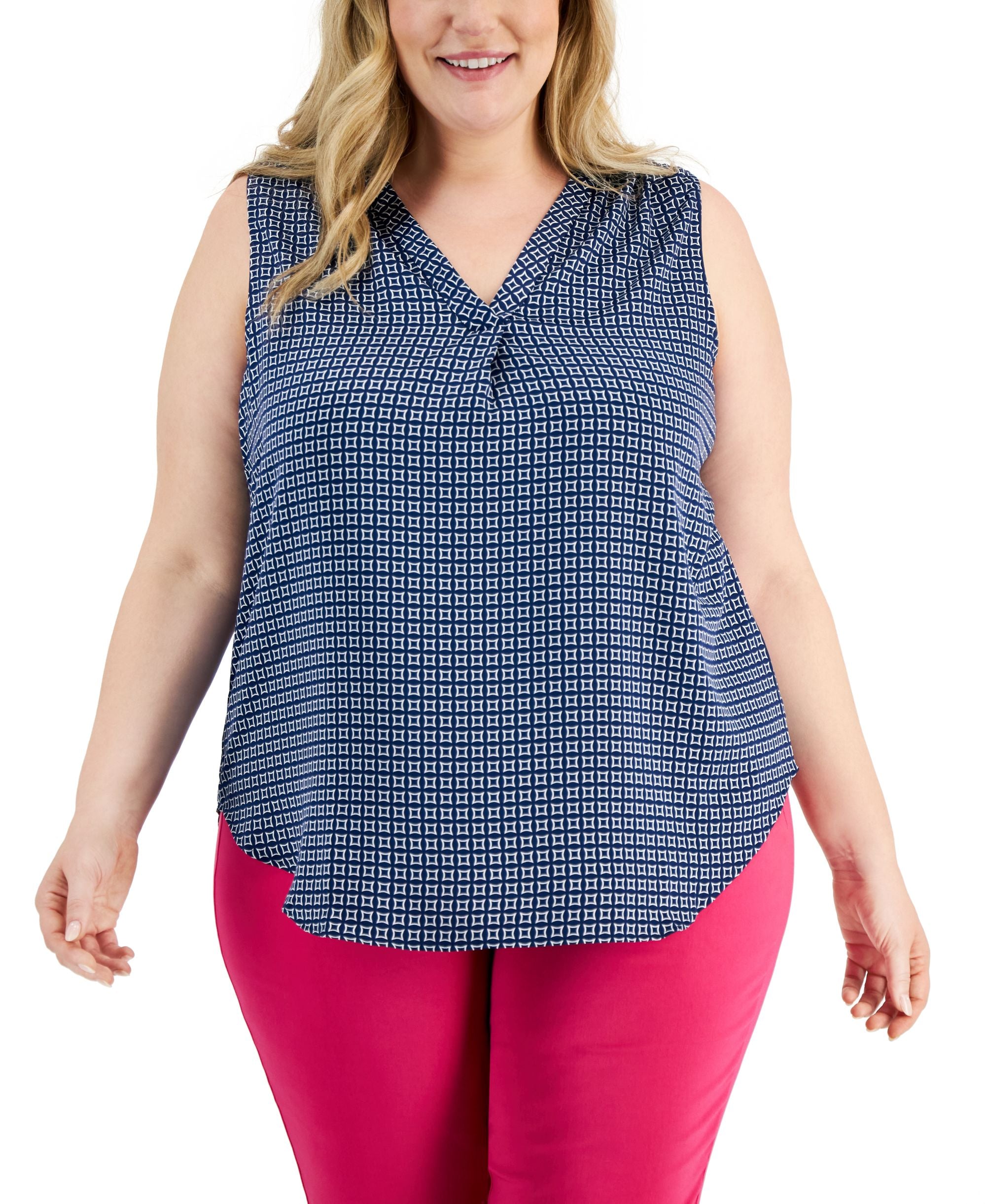 Alfani Plus Size Sleeveless Printed Top